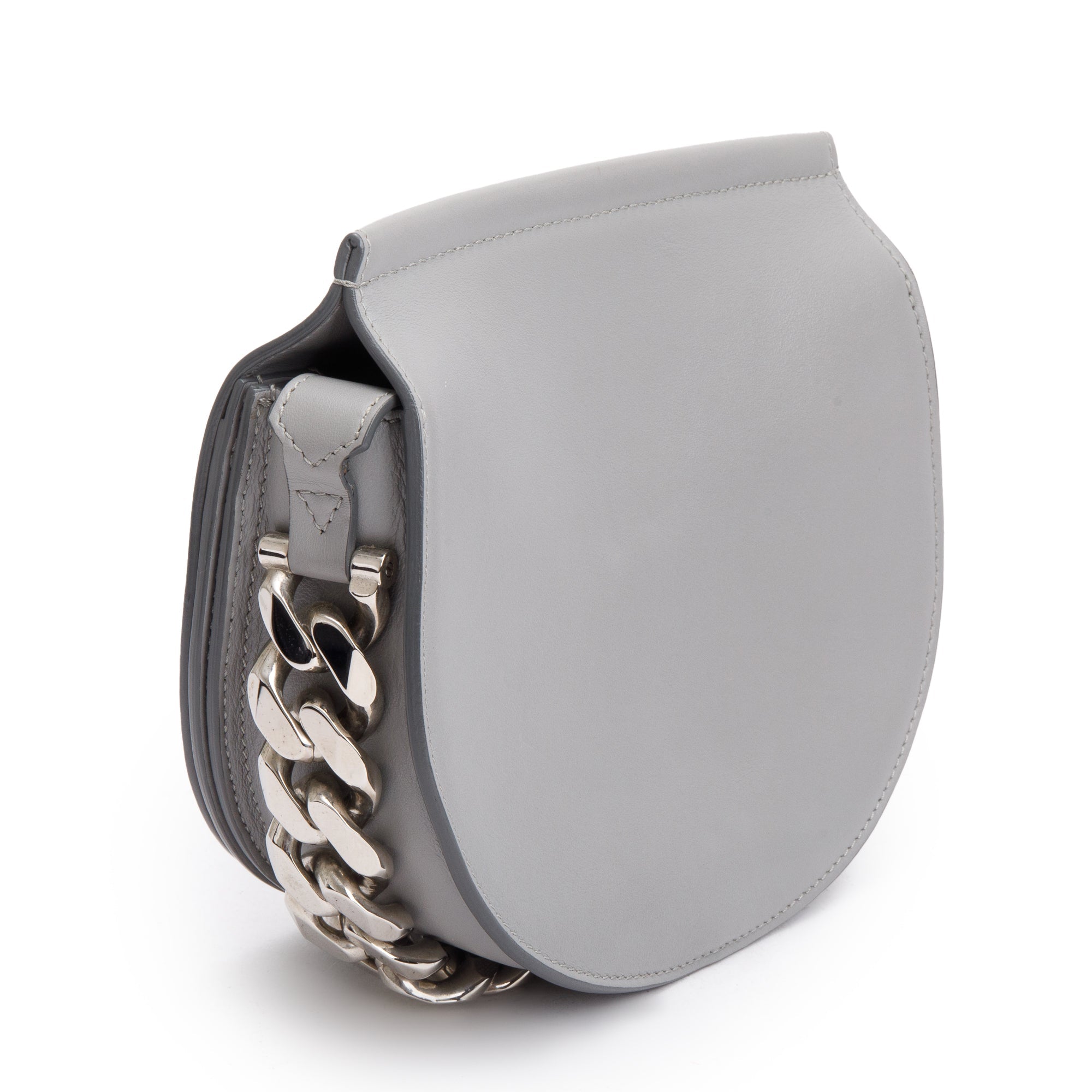 Givenchy Grey Calf Leather Mini Saddle Crossbody Bag