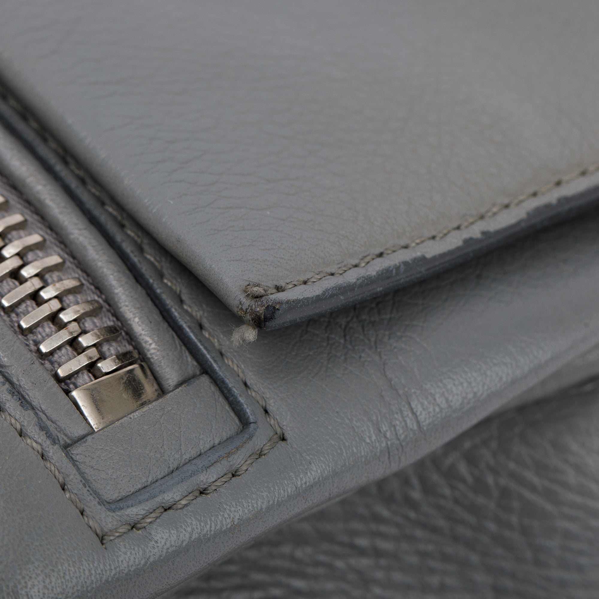 Givenchy Grey Calfskin Leather Pandora Pure Satchel Bag