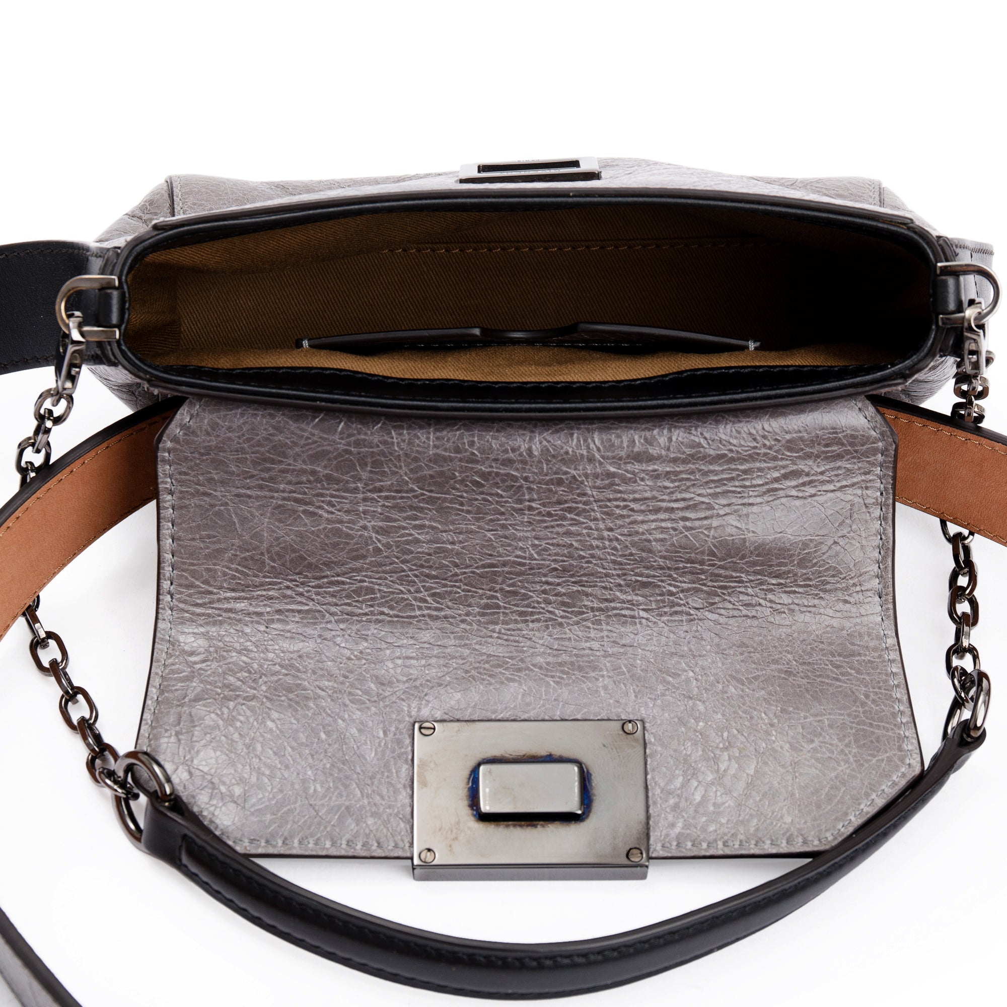 Givenchy Grey Crinkled Calfskin Leather ID Convertible Belt Bag