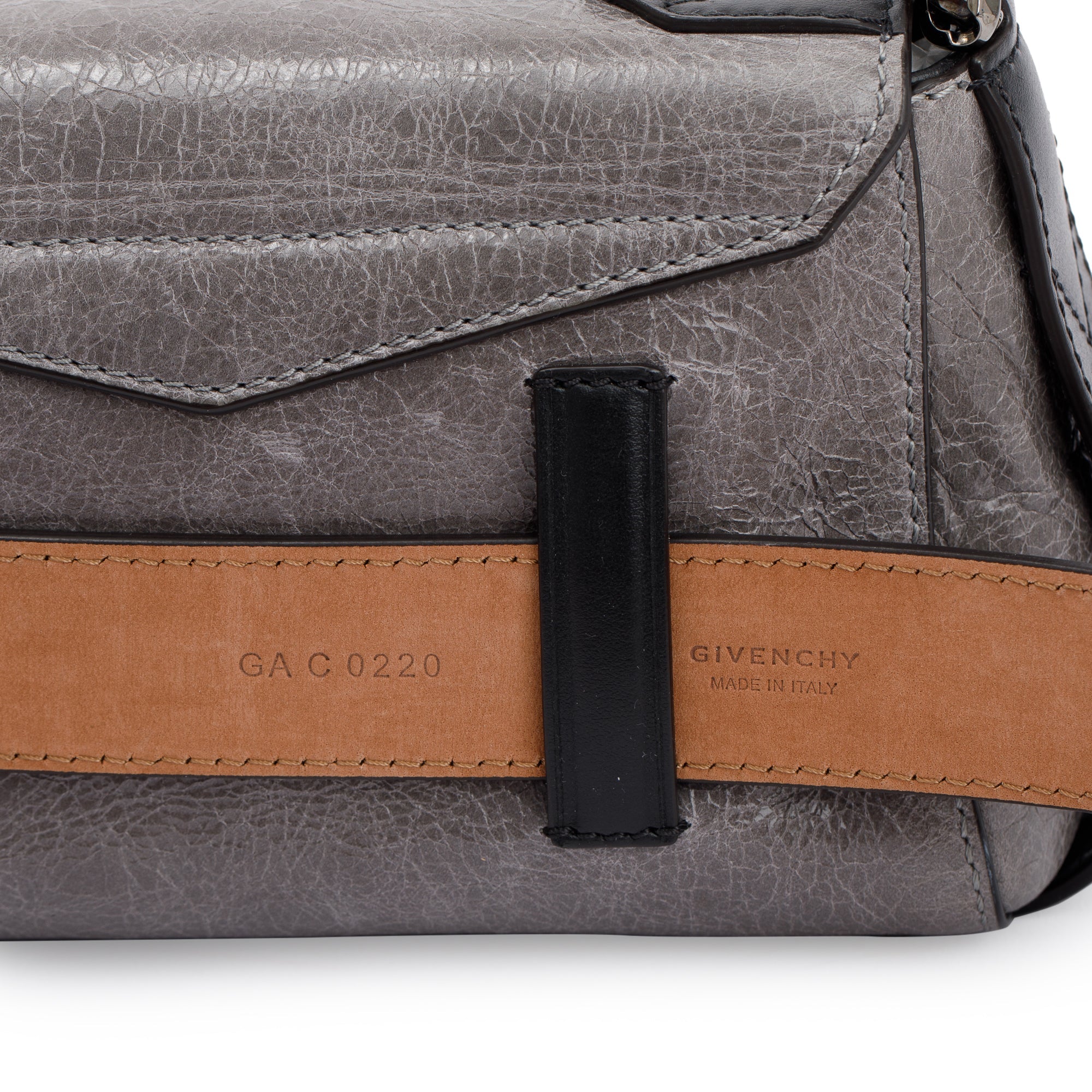 Givenchy Grey Crinkled Calfskin Leather ID Convertible Belt Bag
