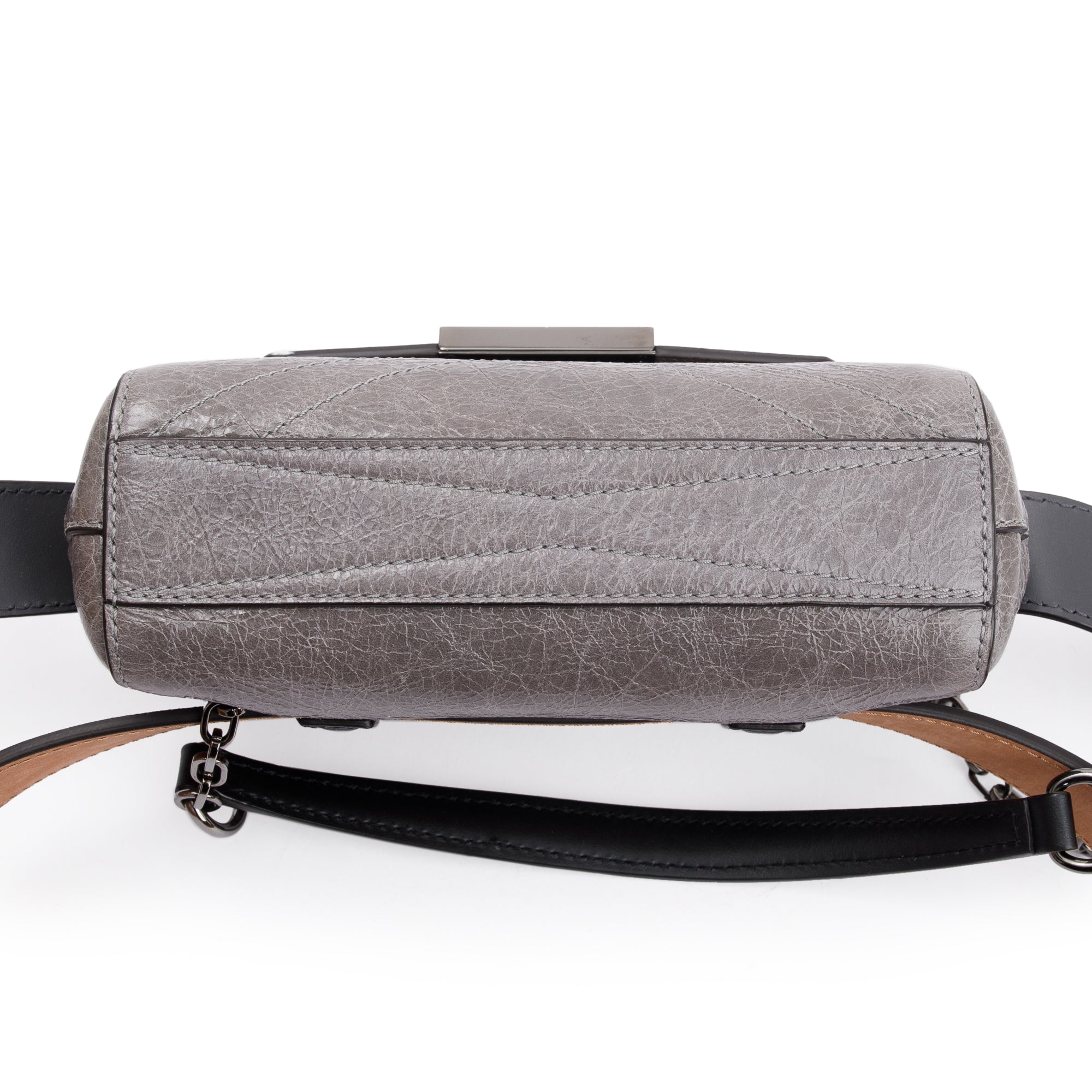 Givenchy Grey Crinkled Calfskin Leather ID Convertible Belt Bag