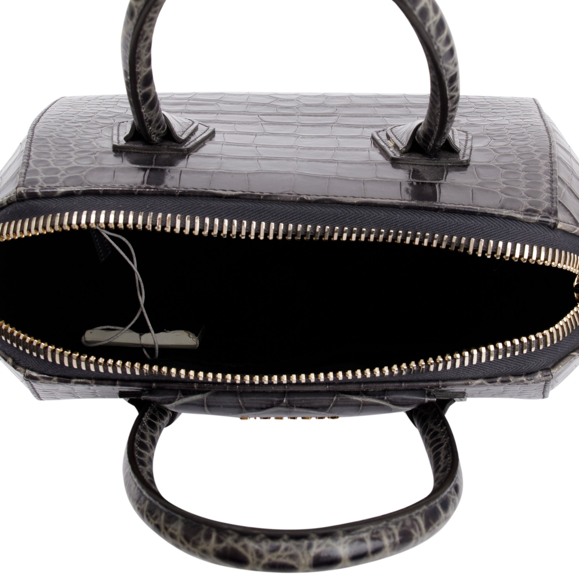 Givenchy Grey Croc-Embossed Leather Small Antigona Bag