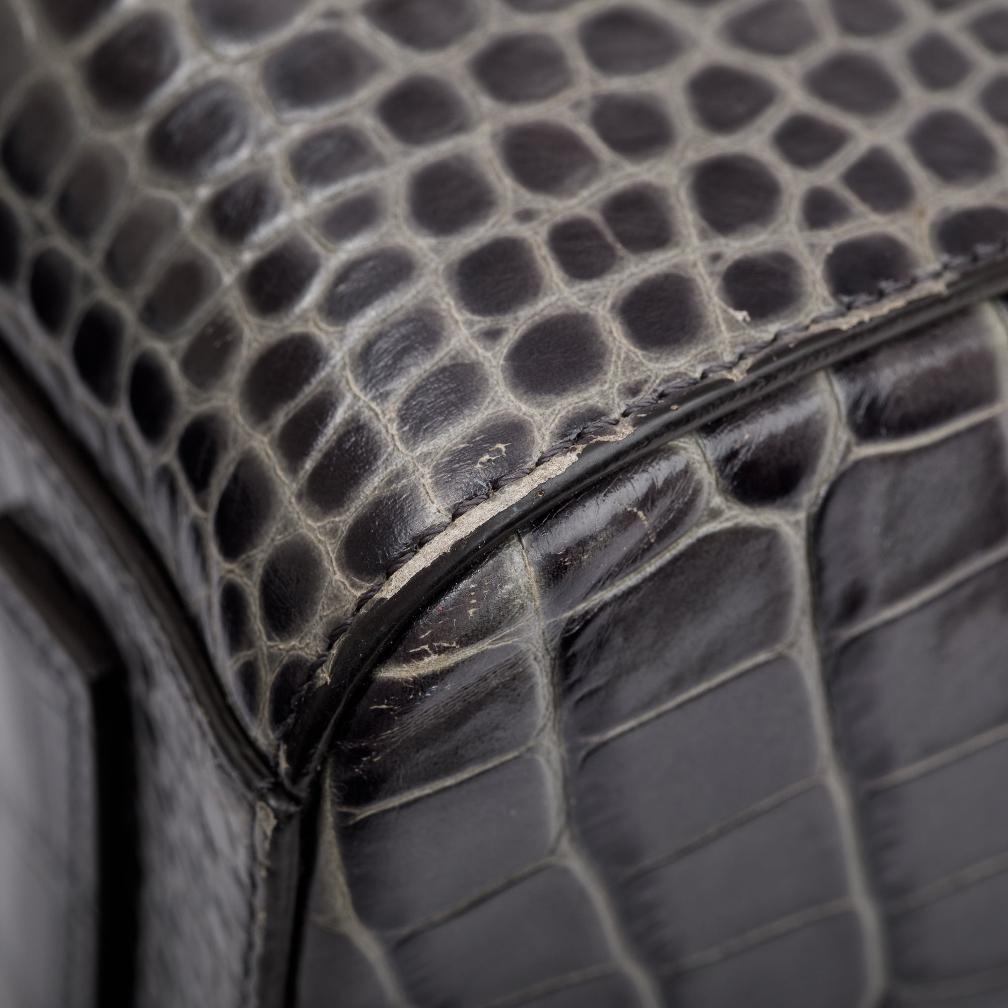 Givenchy Grey Croc-Embossed Leather Small Antigona Bag