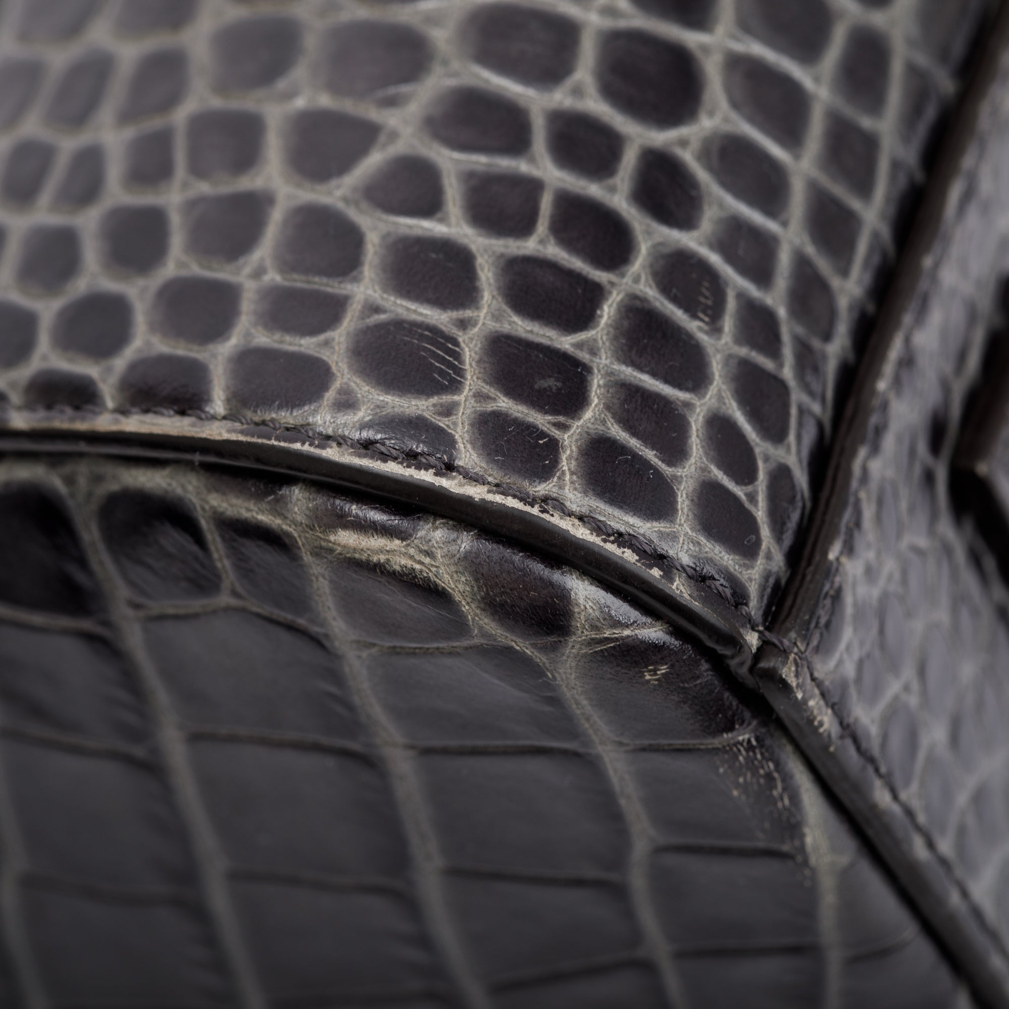 Givenchy Grey Croc-Embossed Leather Small Antigona Bag