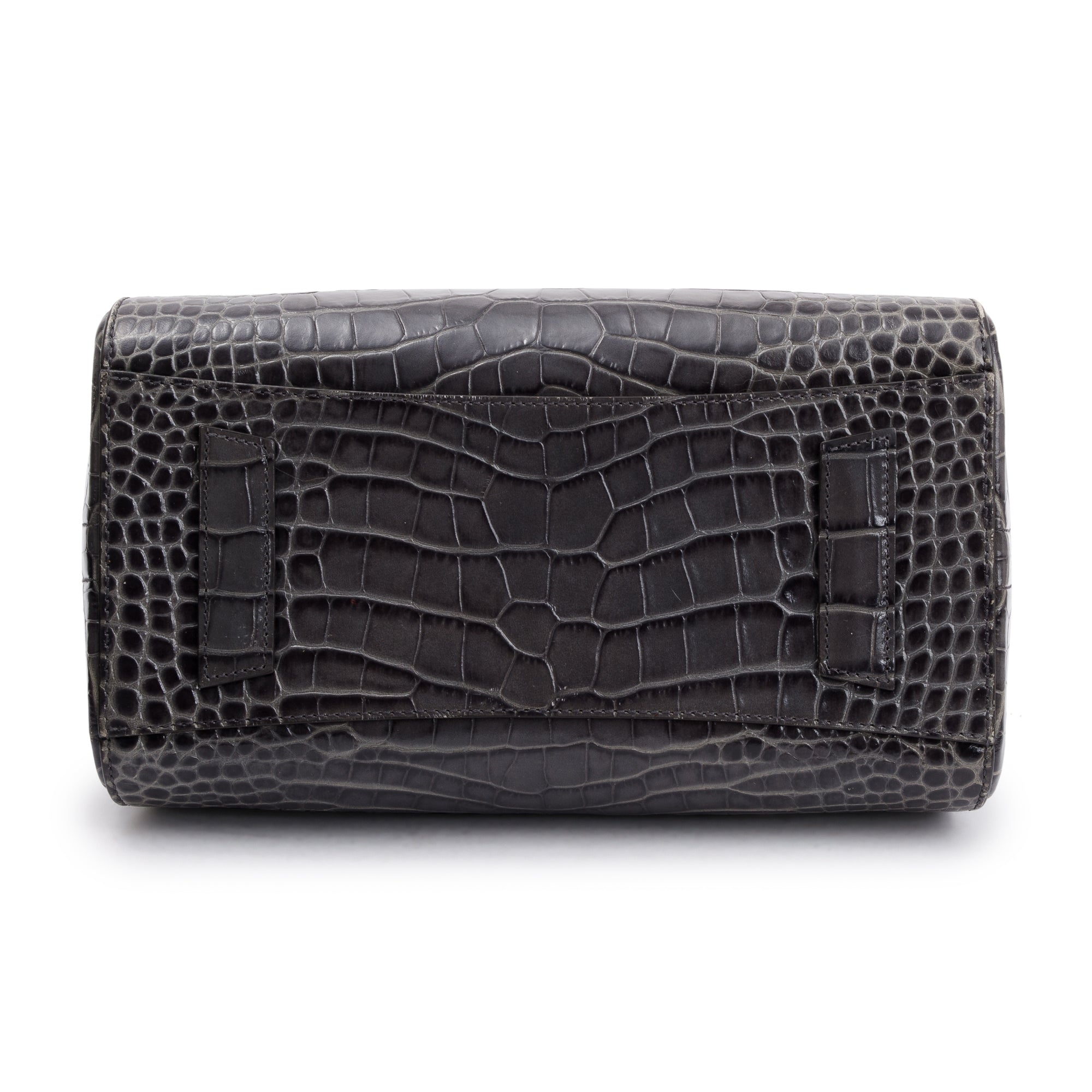 Givenchy Grey Croc-Embossed Leather Small Antigona Bag