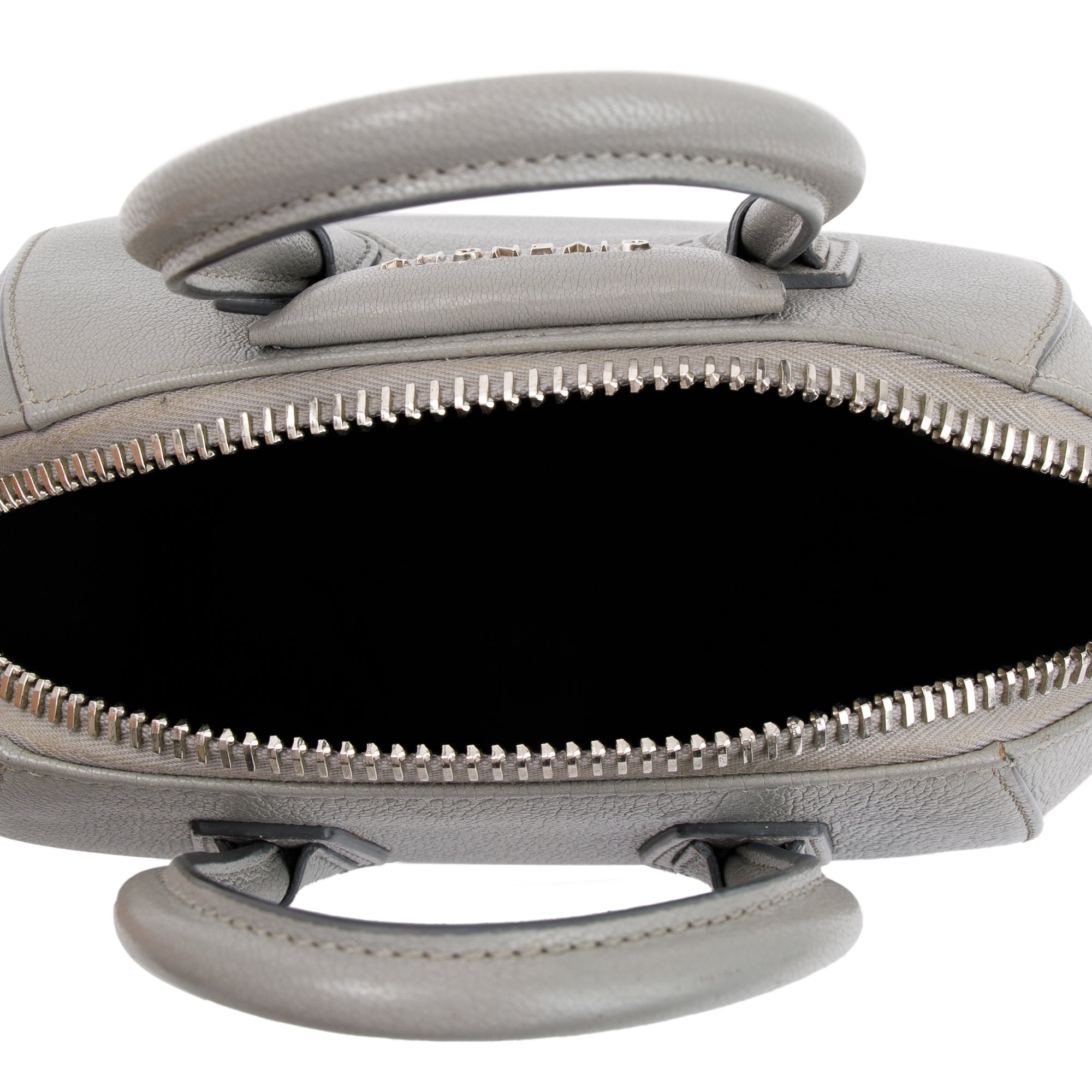 Givenchy Grey Goatskin Leather Mini Antigona Bag w/ Strap