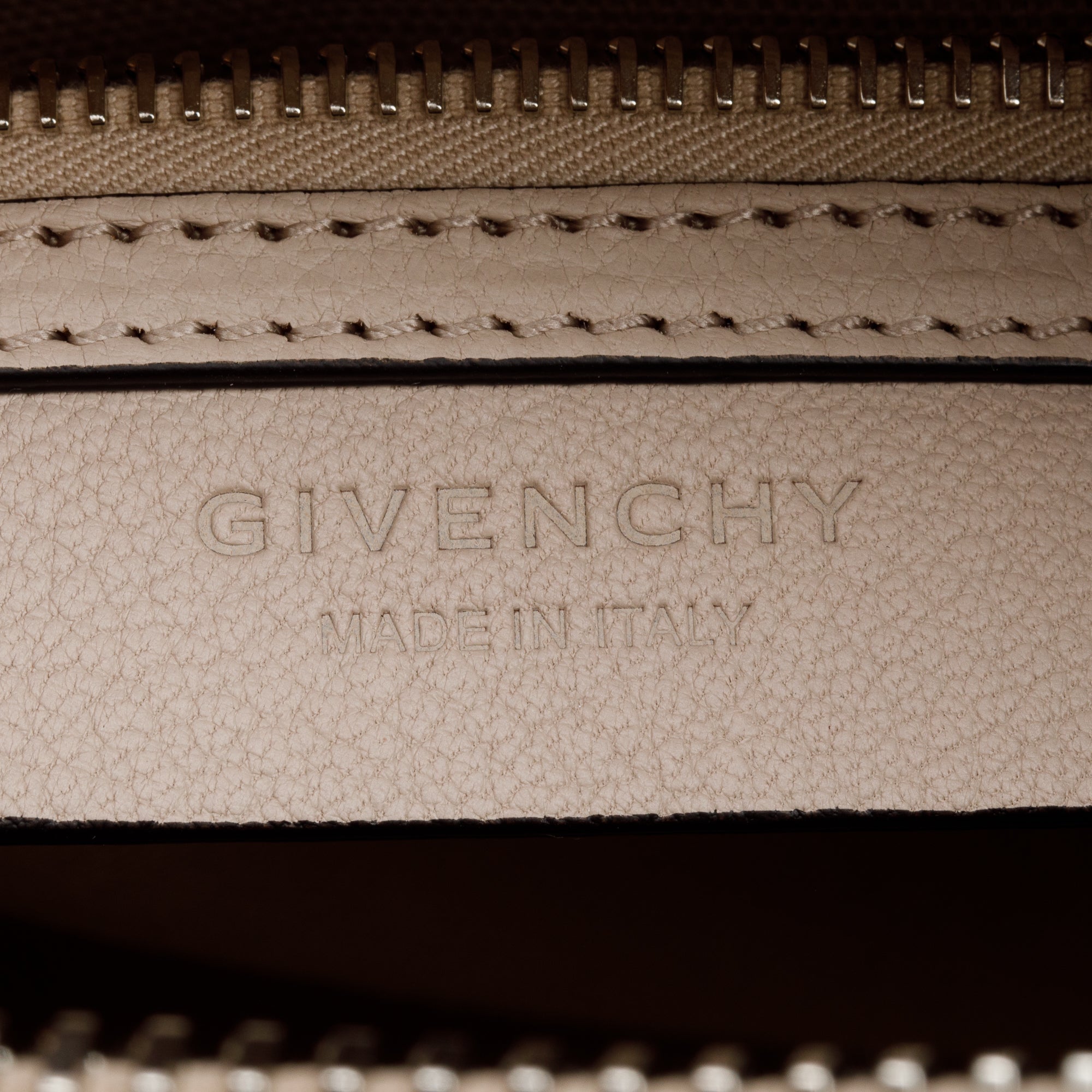 Givenchy Neutral Calfskin Leather Mini Antigona Bag w/ Strap