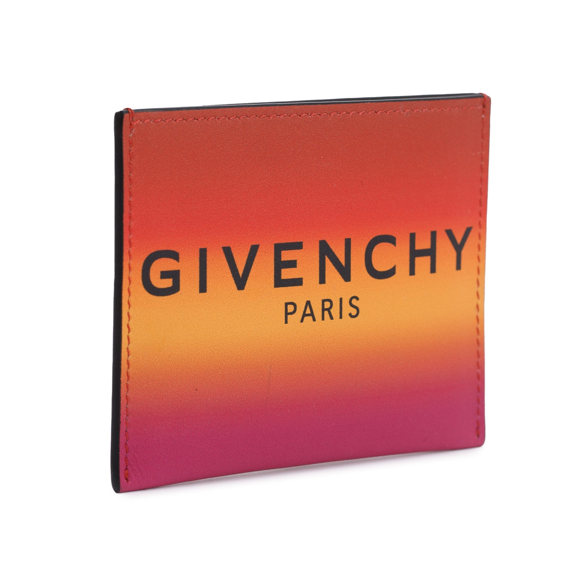 Givenchy Orange Ombre Calfskin 3 CC Card Holder w/ Box