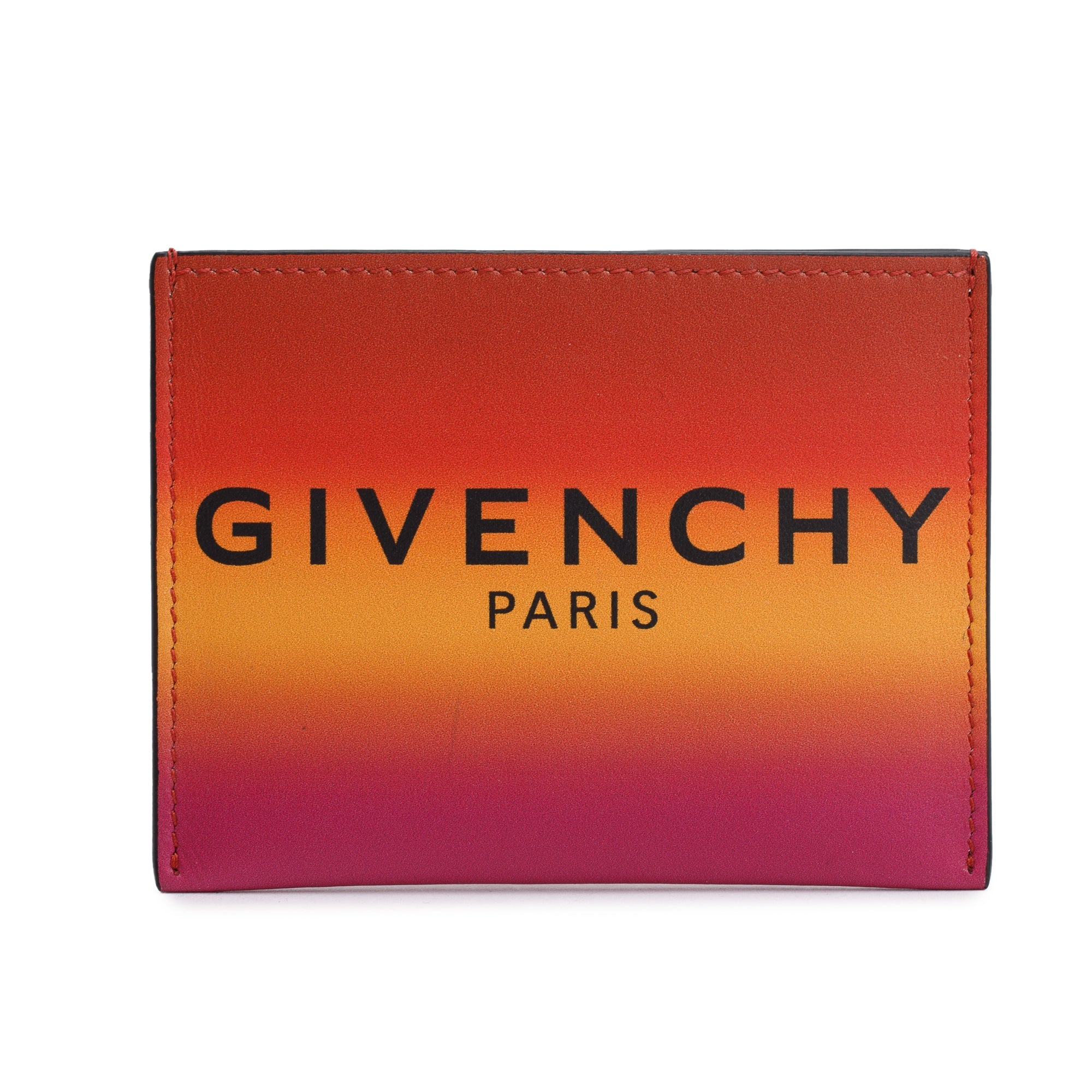 Givenchy Orange Ombre Calfskin 3 CC Card Holder w/ Box