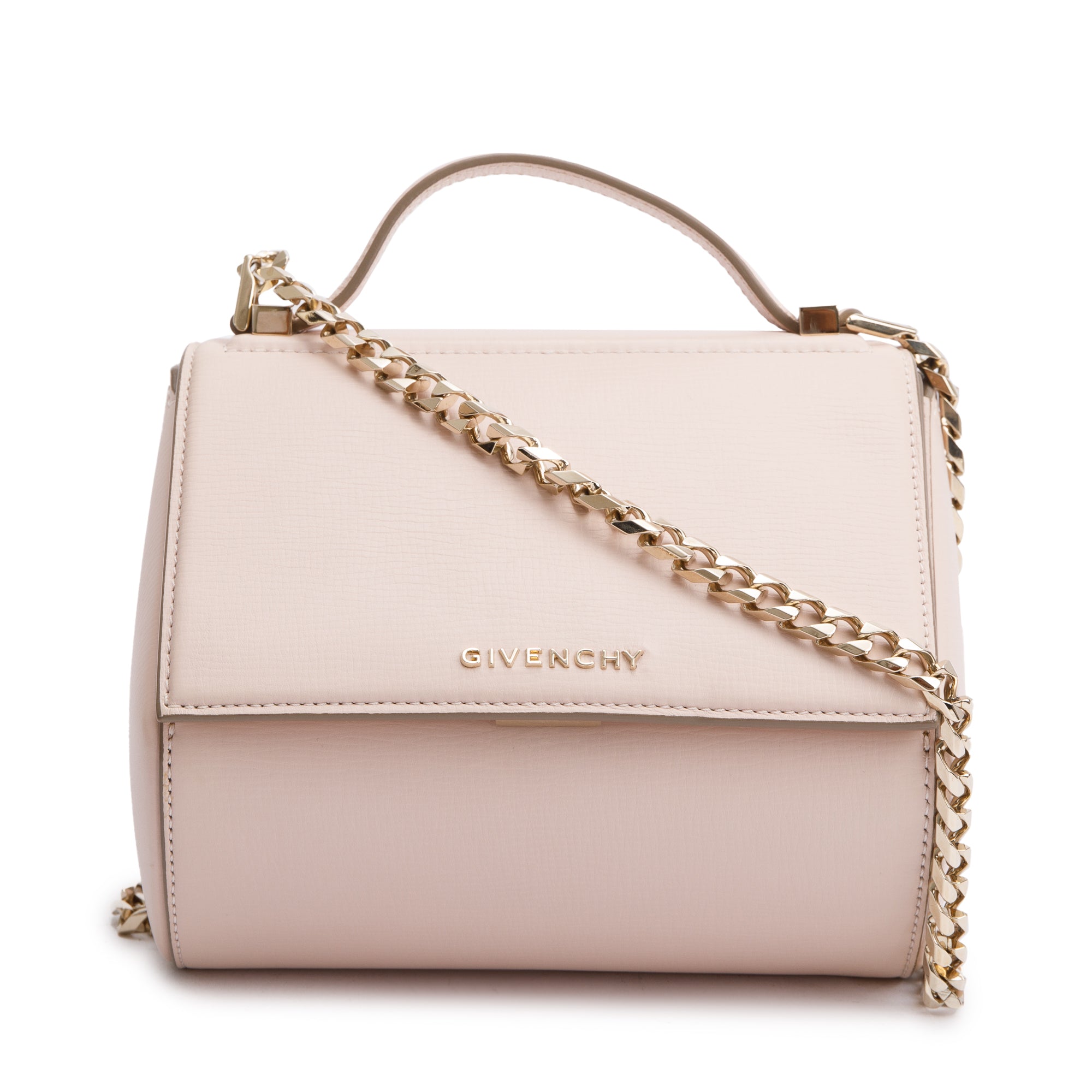 Givenchy Pink Textured Calfskin Mini Pandora Box Chain Bag