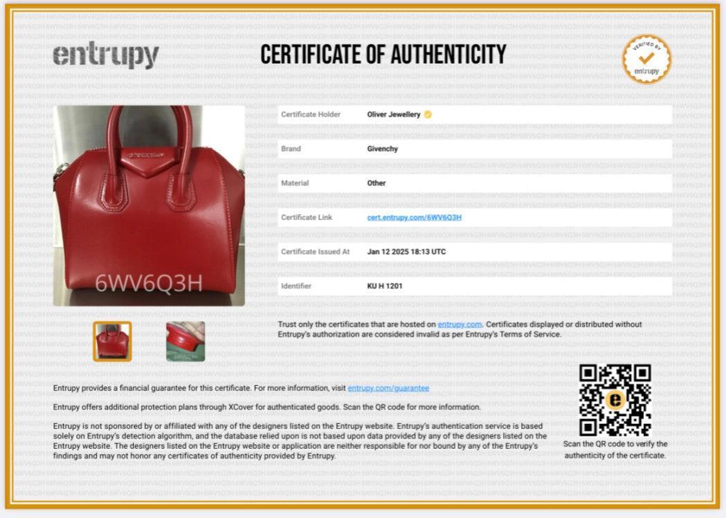 Givenchy Red Box Leather Mini Antigona Bag w/ Strap