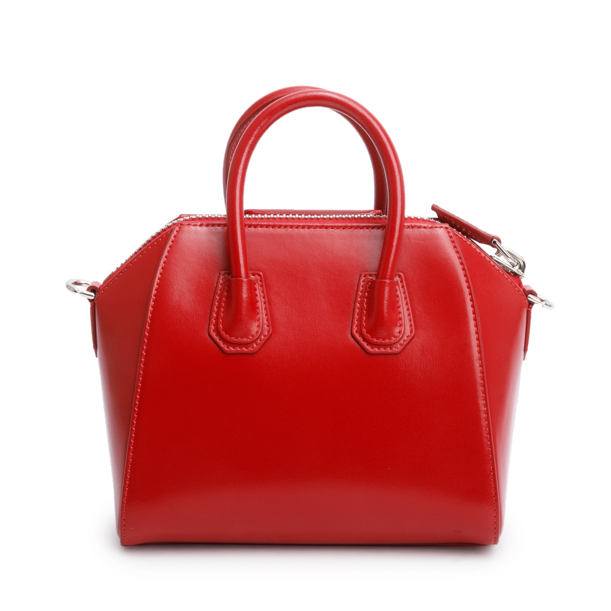 Givenchy Red Box Leather Mini Antigona Bag w/ Strap