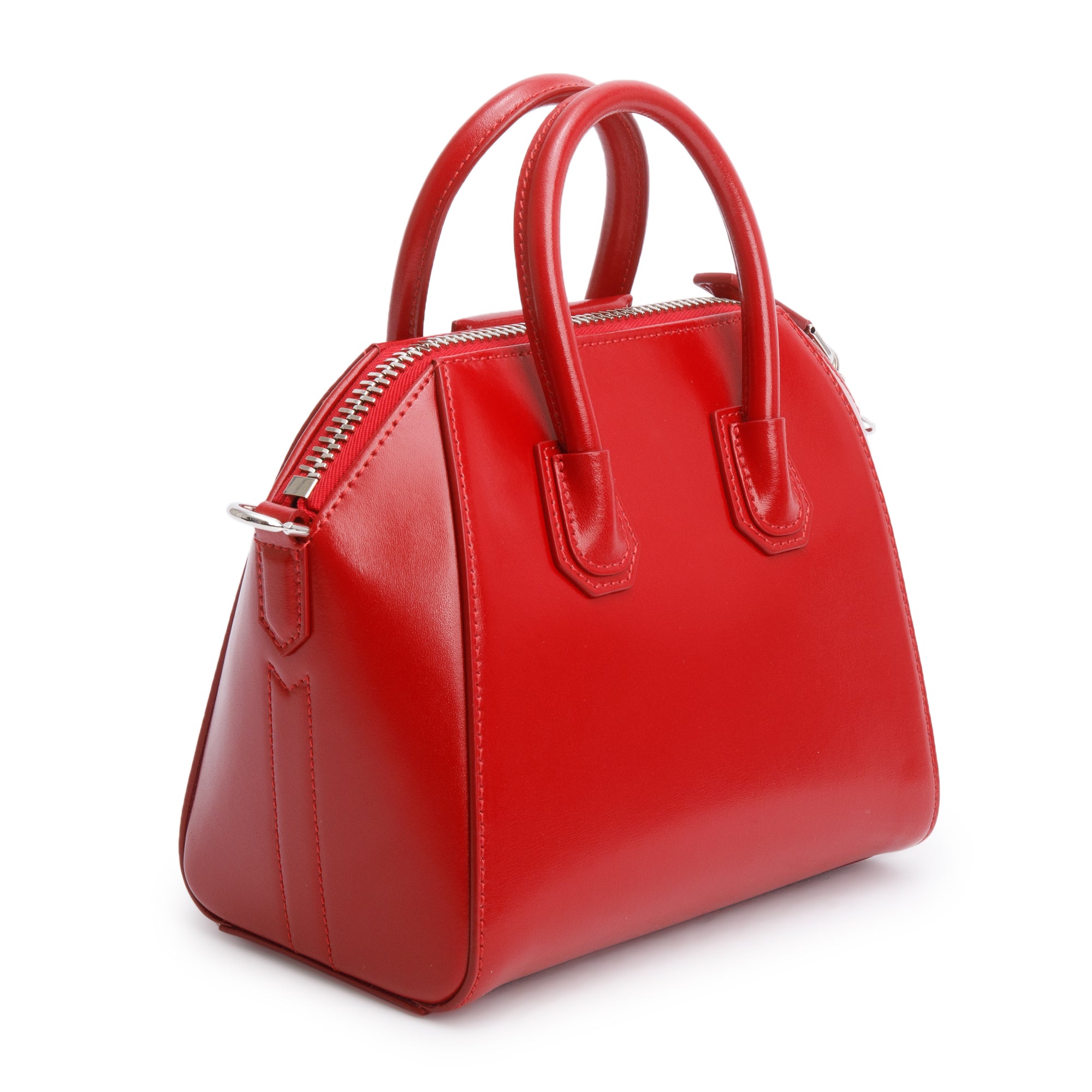 Givenchy Red Box Leather Mini Antigona Bag w/ Strap