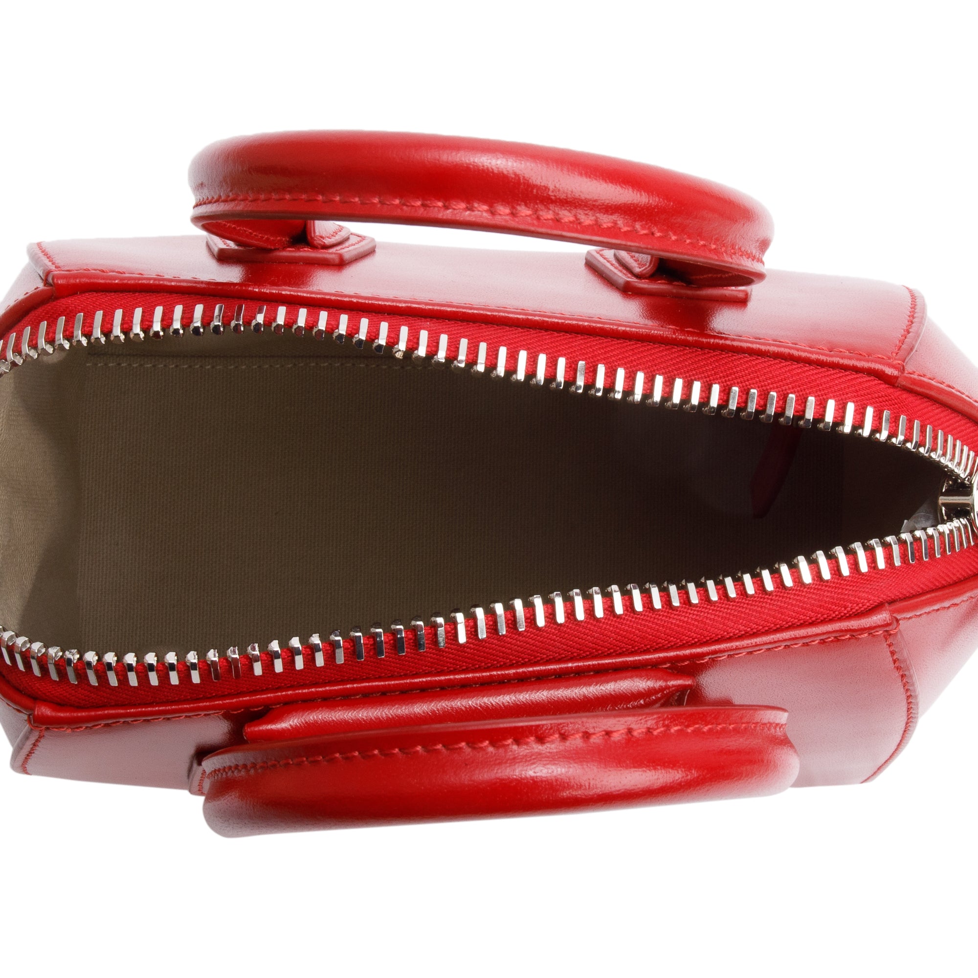 Givenchy Red Box Leather Mini Antigona Bag w/ Strap