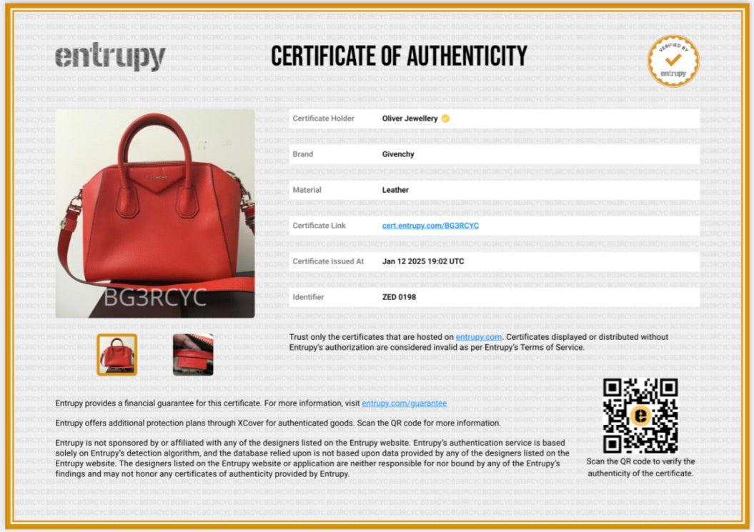 Givenchy Red Grained Leather Small Antigona Bag