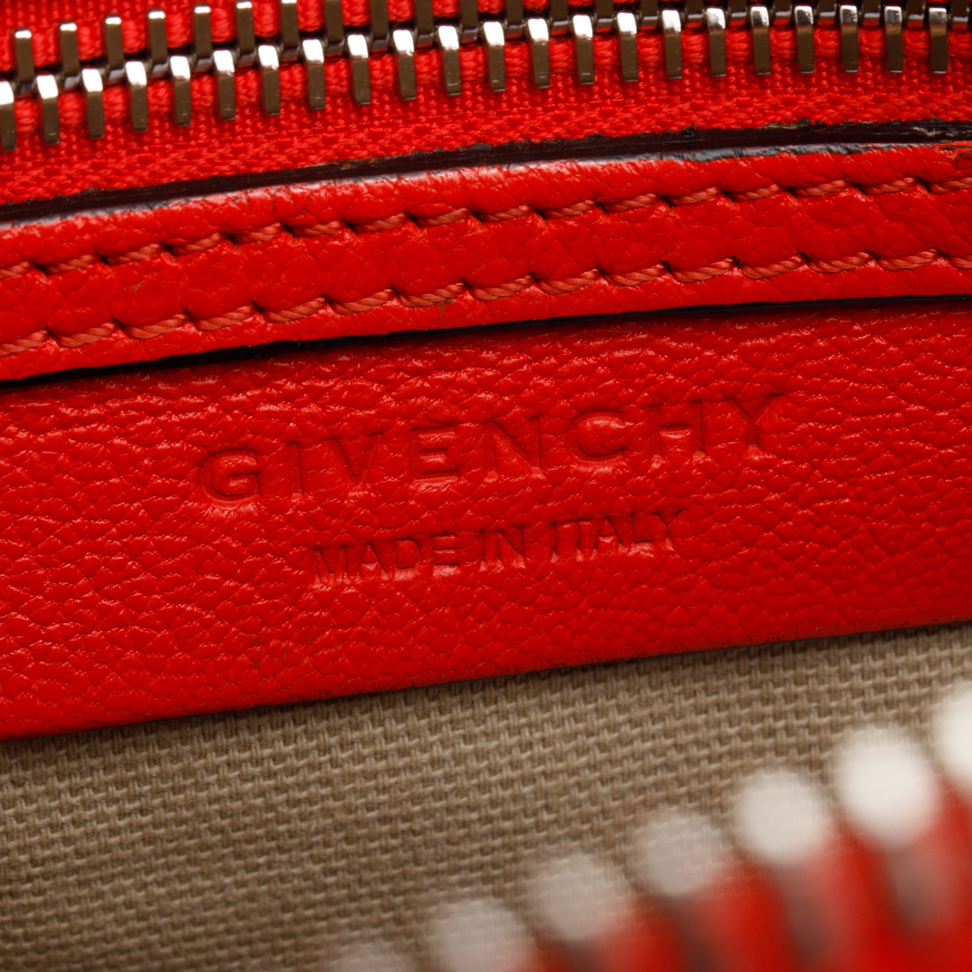 Givenchy Red Grained Leather Small Antigona Bag