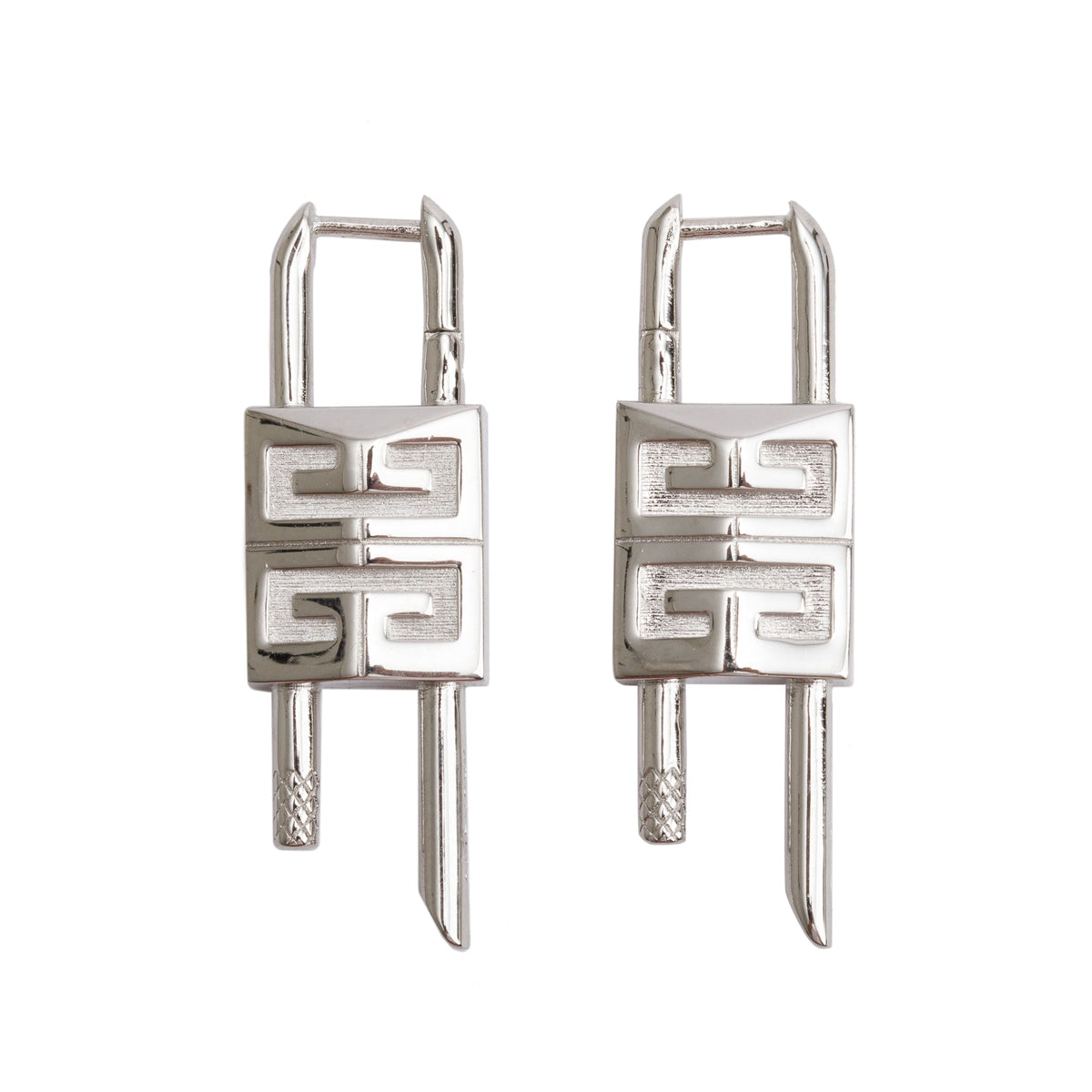 アクセサリー GIVENCHY U LOCK EARRINGS SILVERY Givenchy Silver-Plated Lock Earrings – OLIVER'S