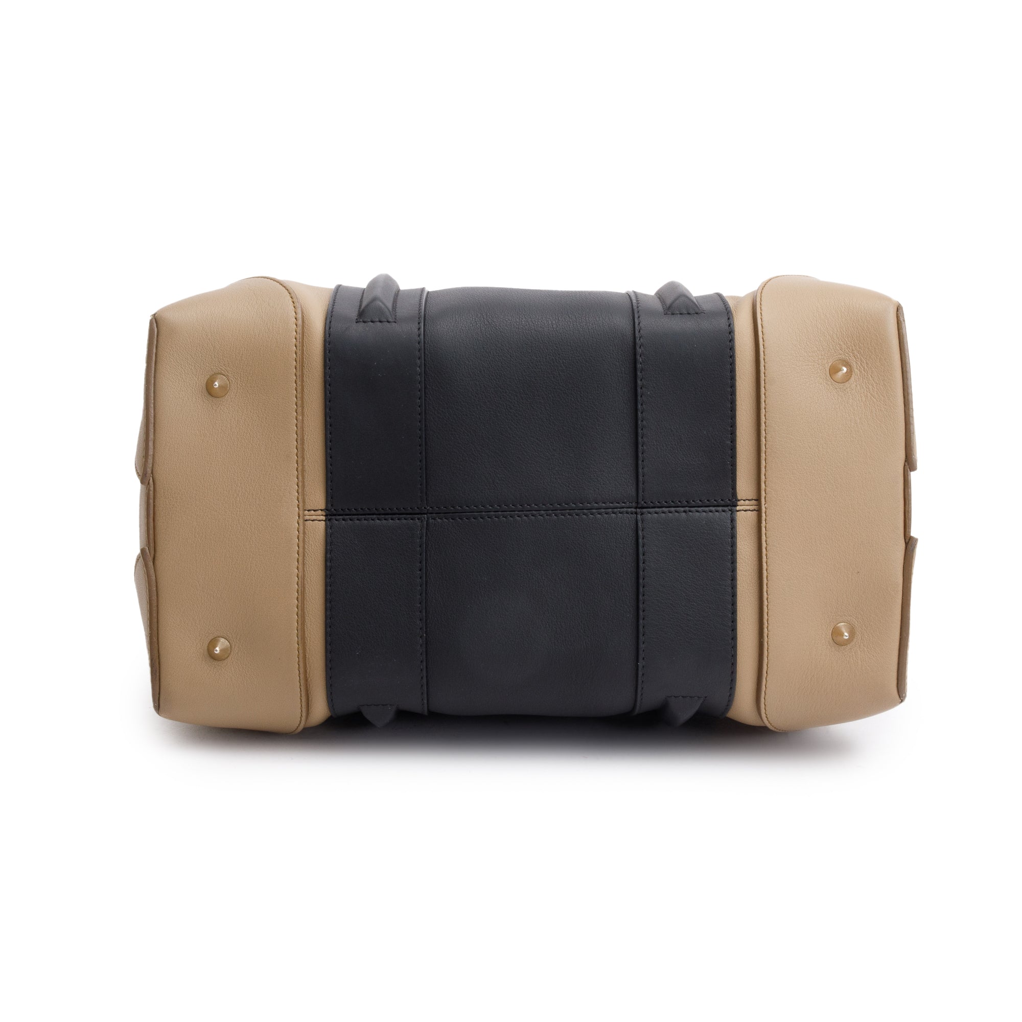 Givenchy Taupe/Black Colorblock Leather Lucrezia Top Handle Bag w/ Strap