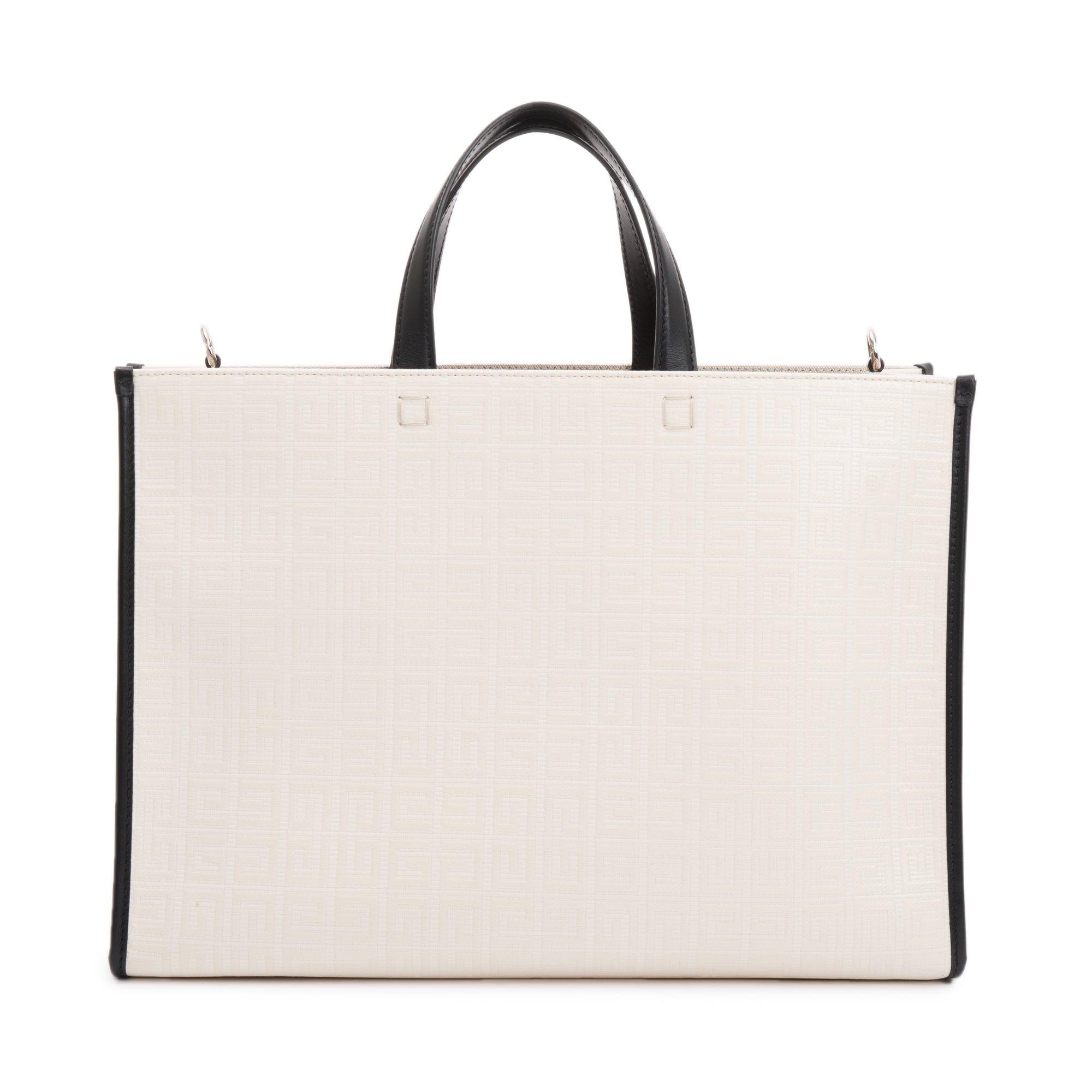 Givenchy White 4G Coated Canvas Medium G Shopping Tote w/ Strap