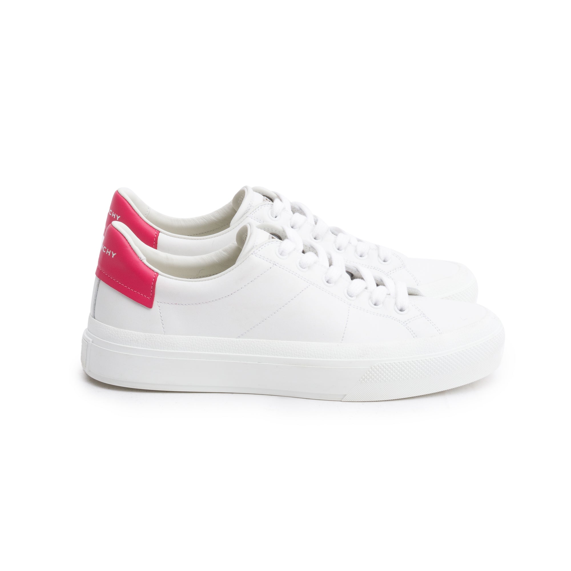 Givenchy White Calfskin Leather Town City Court Lace-Up Sneakers, Size 39