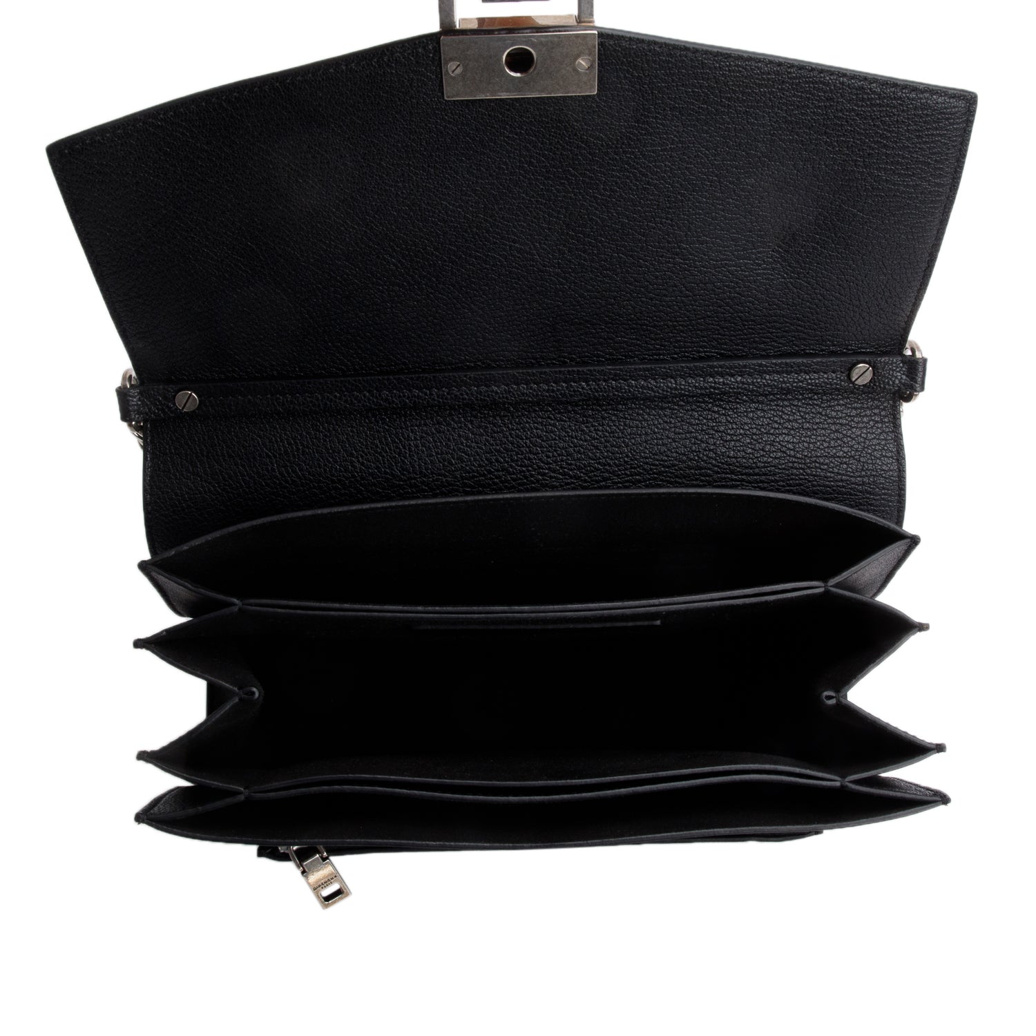 Givenchy Black Goatskin Medium GV3 Shoulder Bag w/ Strap