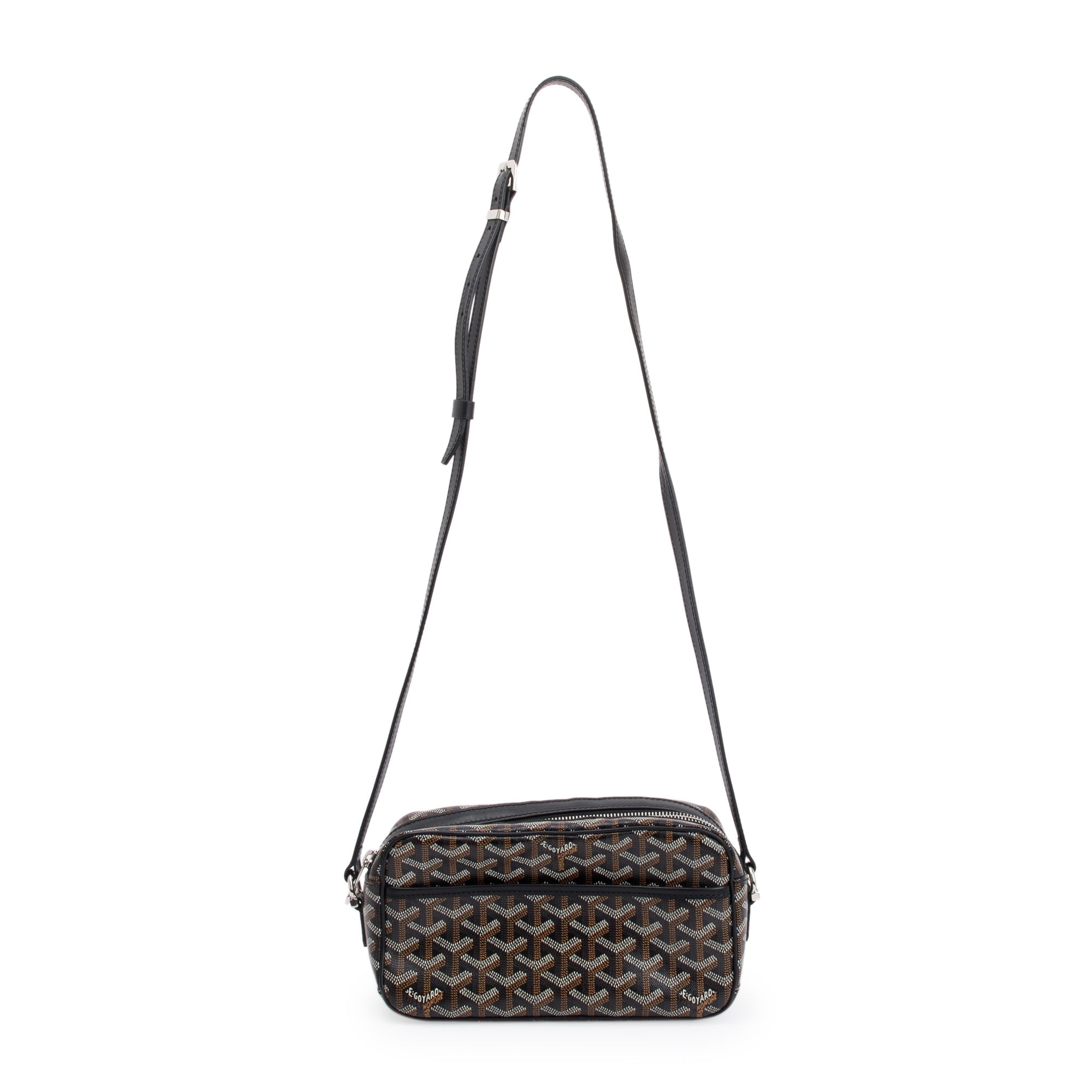 Goyard 2020 Black Leather & Goyardine Canvas Sac Cap Vert Crossbody Bag