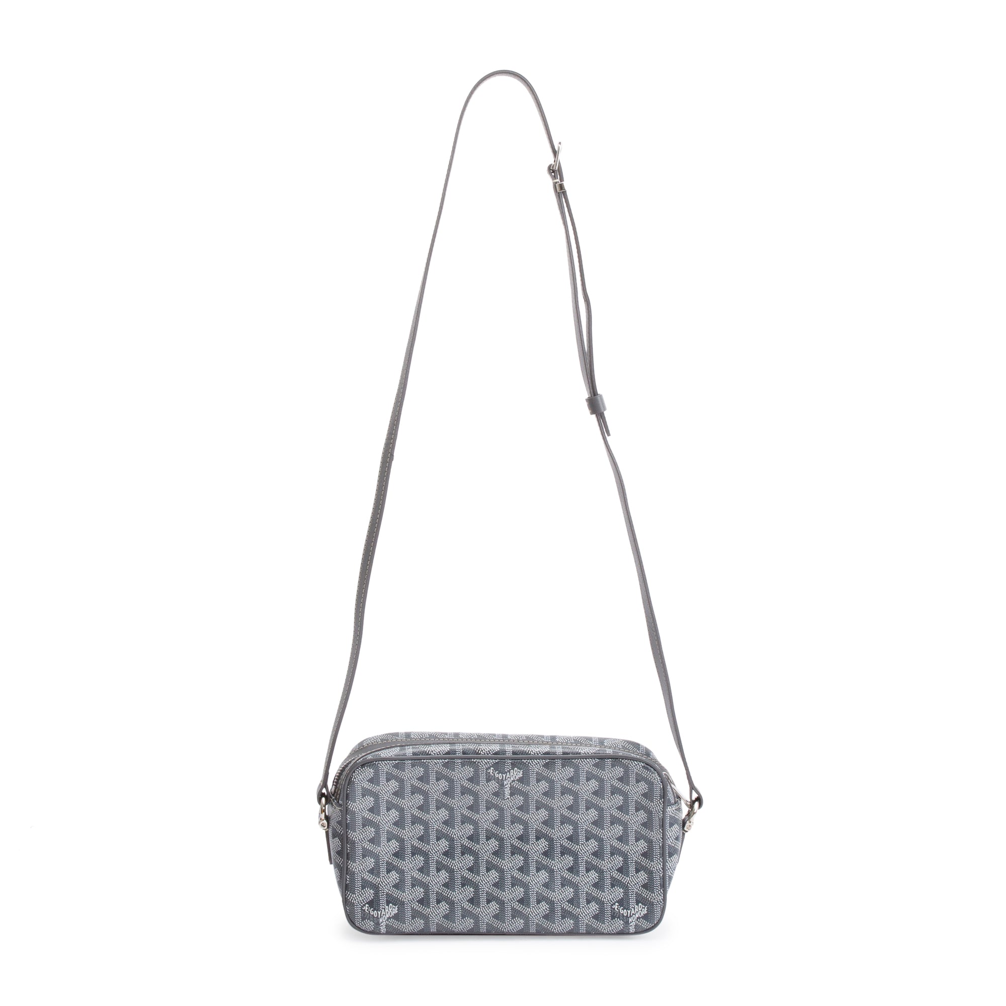 Goyard 2020 Grey Leather & Monogram Canvas Sac Cap Vert Crossbody Bag