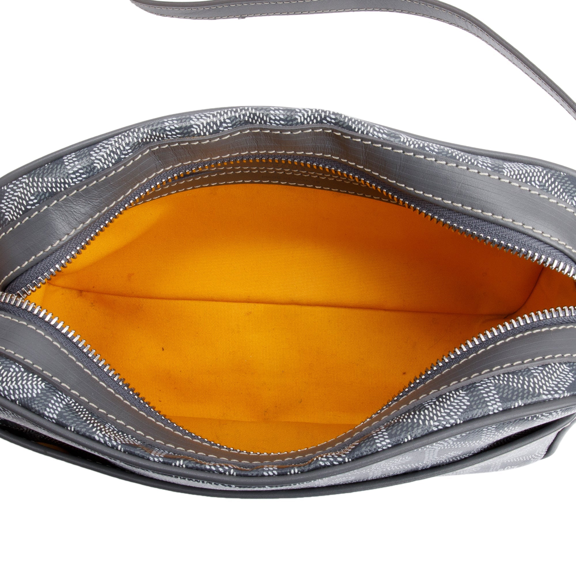 Goyard 2020 Grey Leather & Monogram Canvas Sac Cap Vert Crossbody Bag