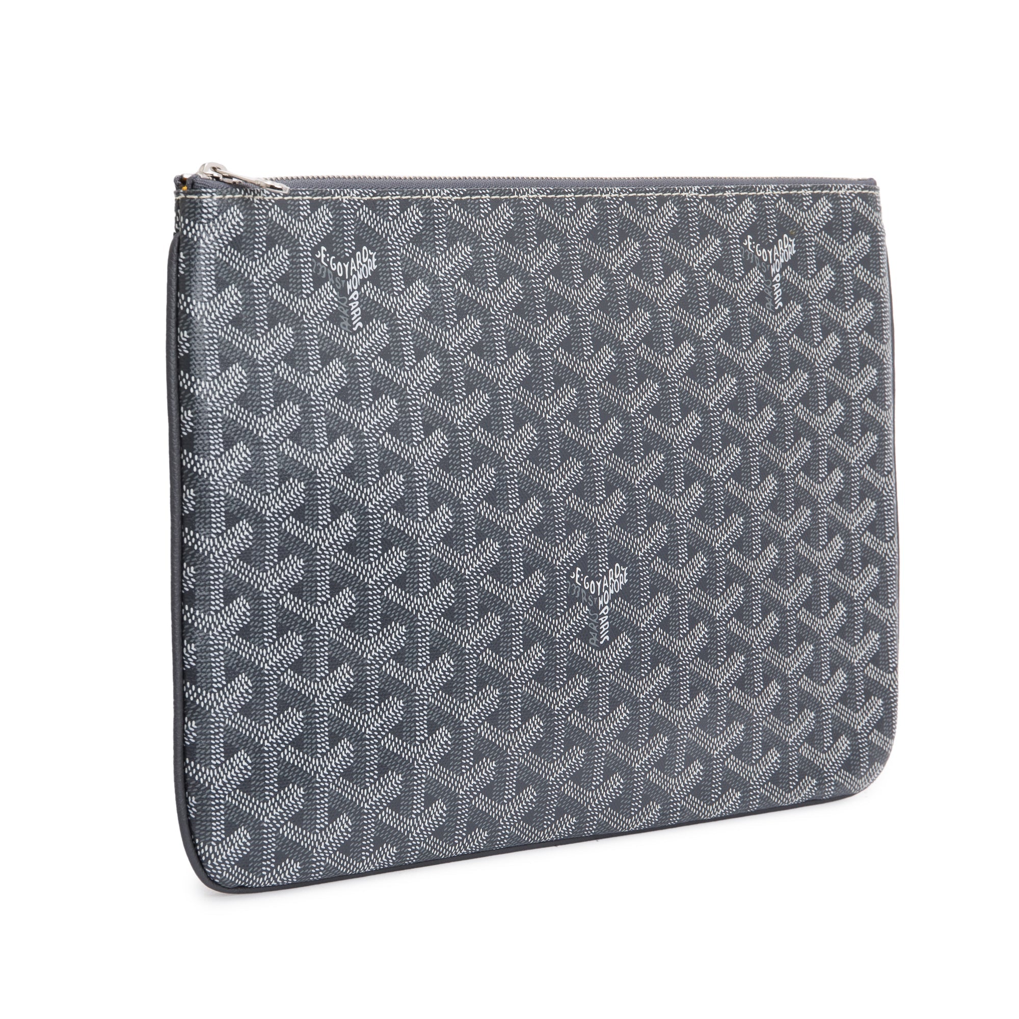 Goyard 2020 Grey Monogram Canvas Senat Clutch MM