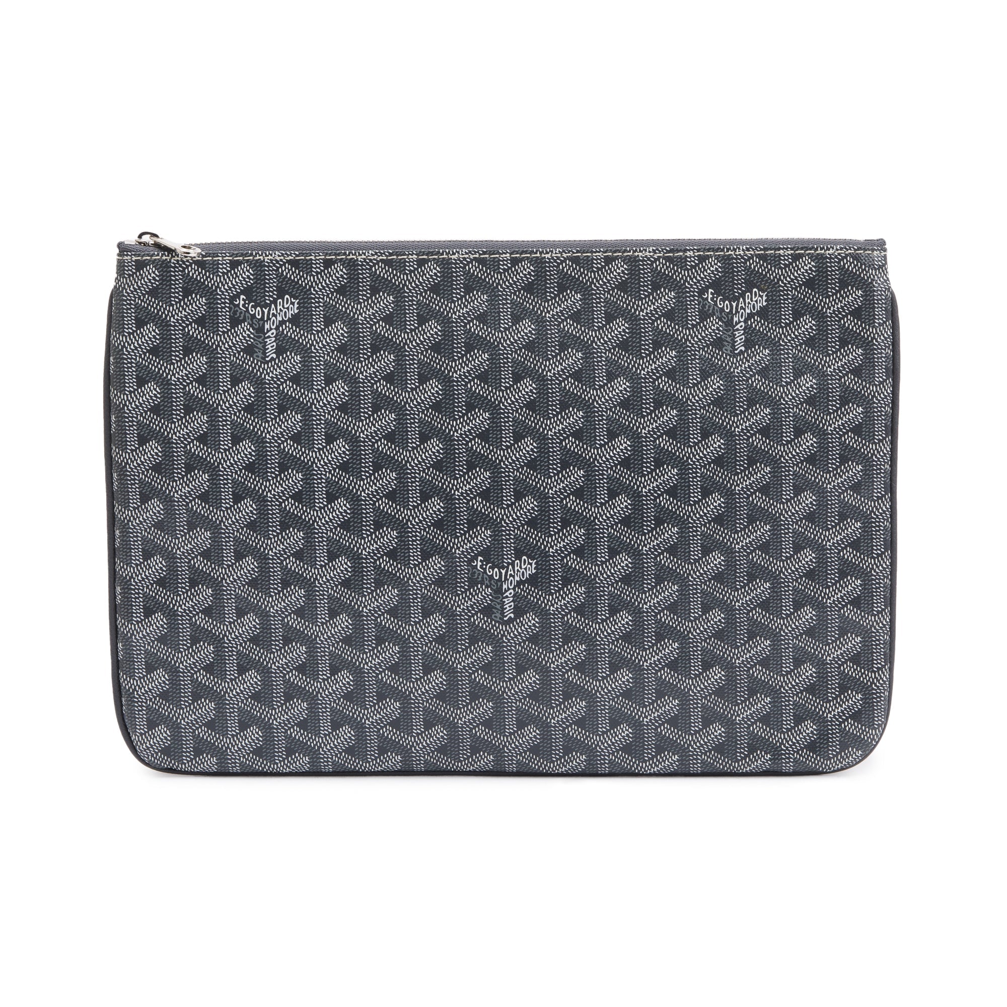 Goyard 2020 Grey Monogram Canvas Senat Clutch MM