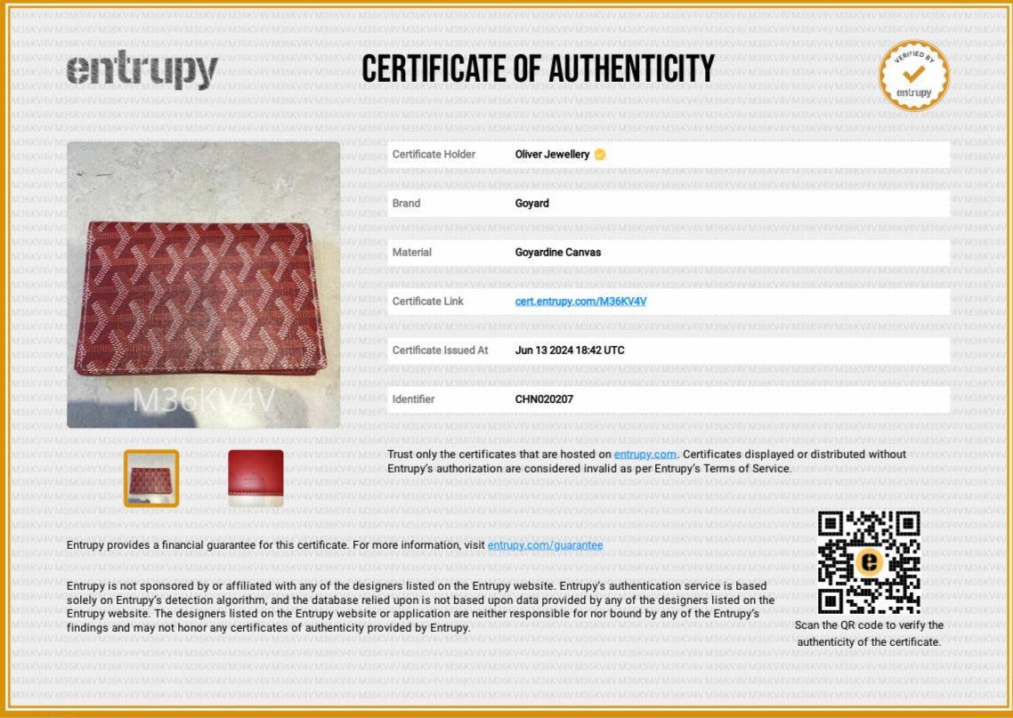 Goyard 2020 Red Monogram Coated Canvas Grenelle Passport Cover w/ Box & Receipt