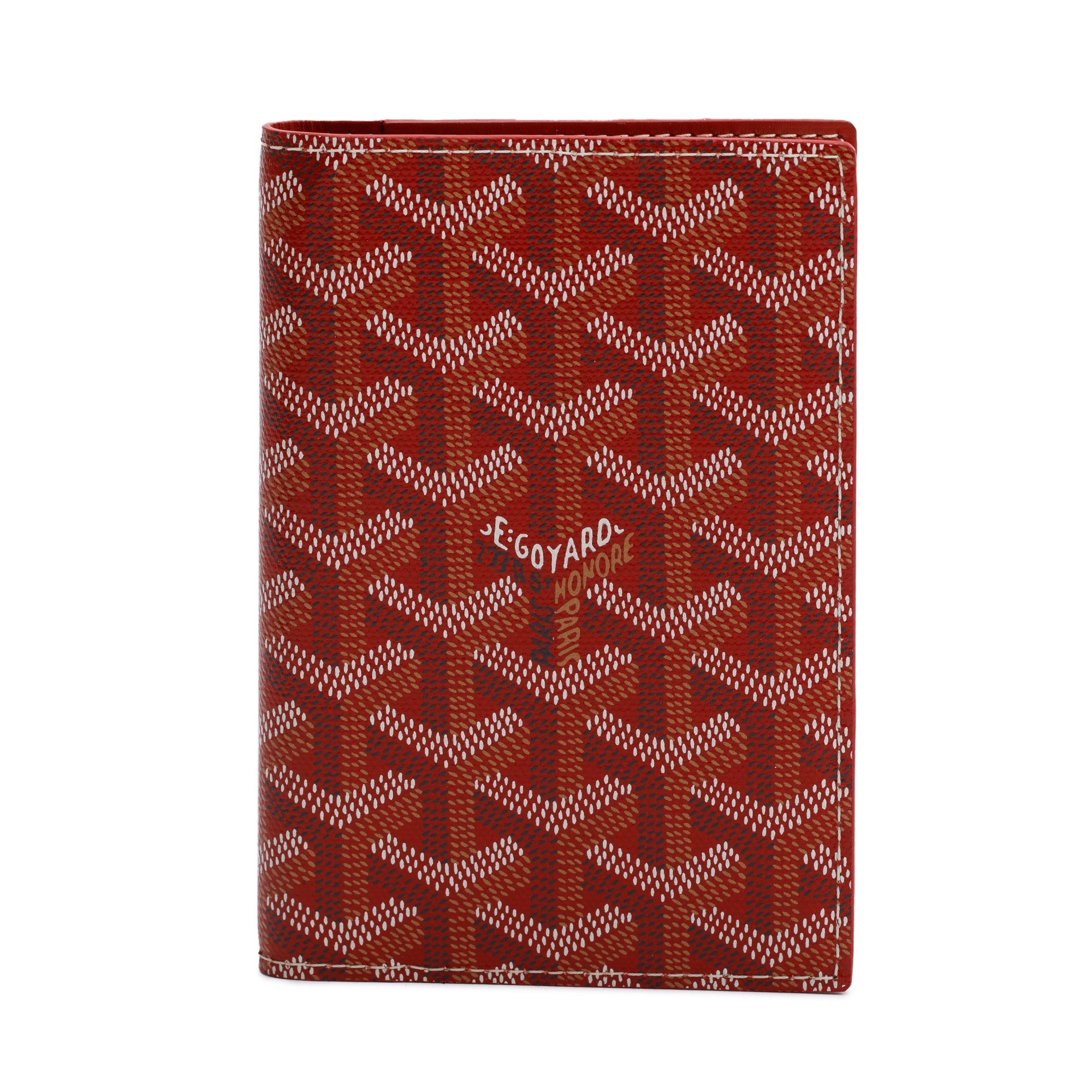 Goyard 2020 Red Monogram Coated Canvas Grenelle Passport Cover w/ Box & Receipt