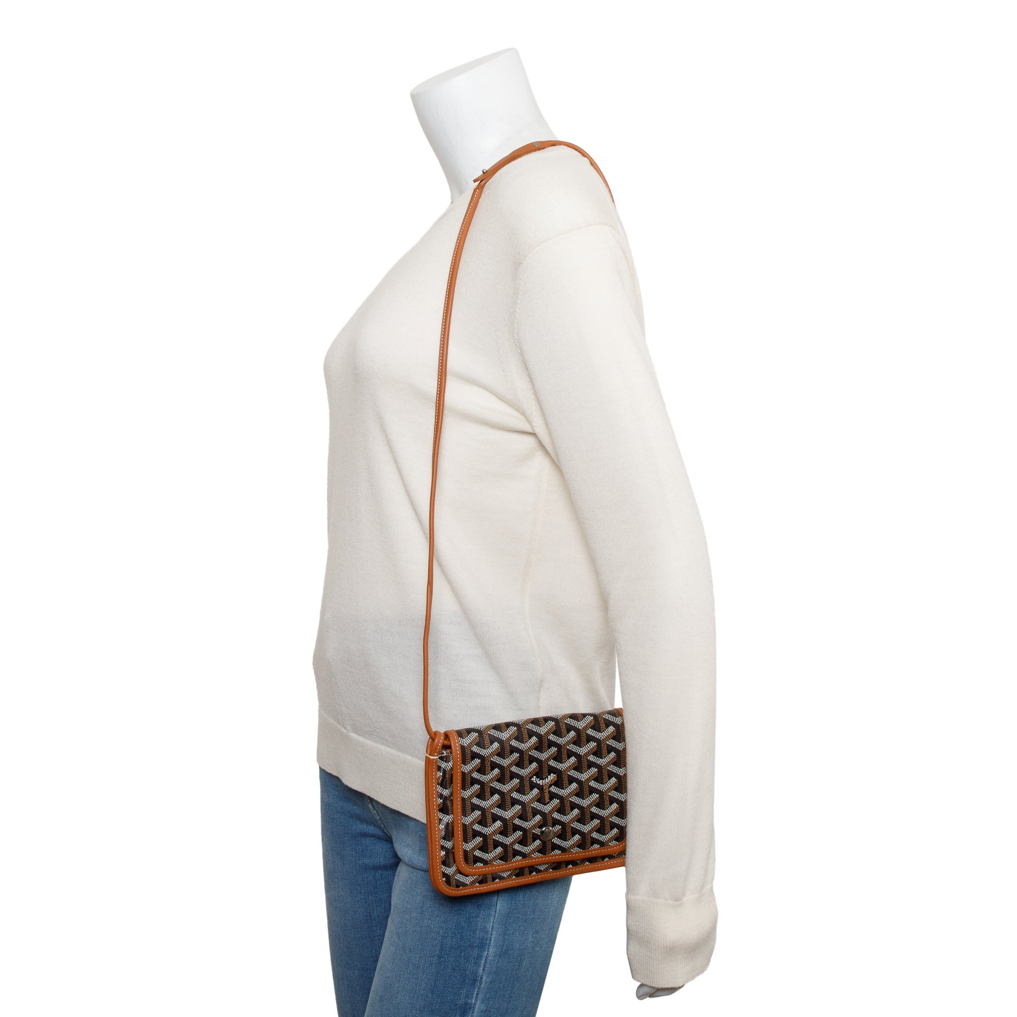 Goyard 2021 Black Gold Monogram Canvas Plumet Crossbody Bag