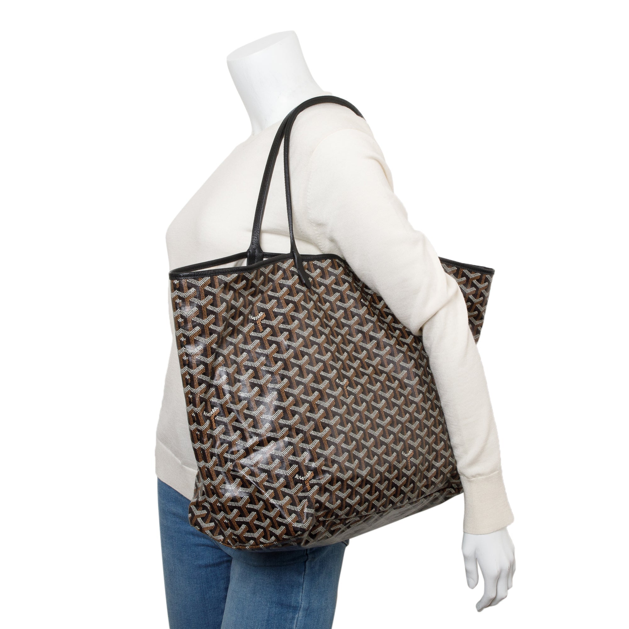 Goyard 2021 Black Monogram Canvas Saint Louis Tote GM w/ Pouch