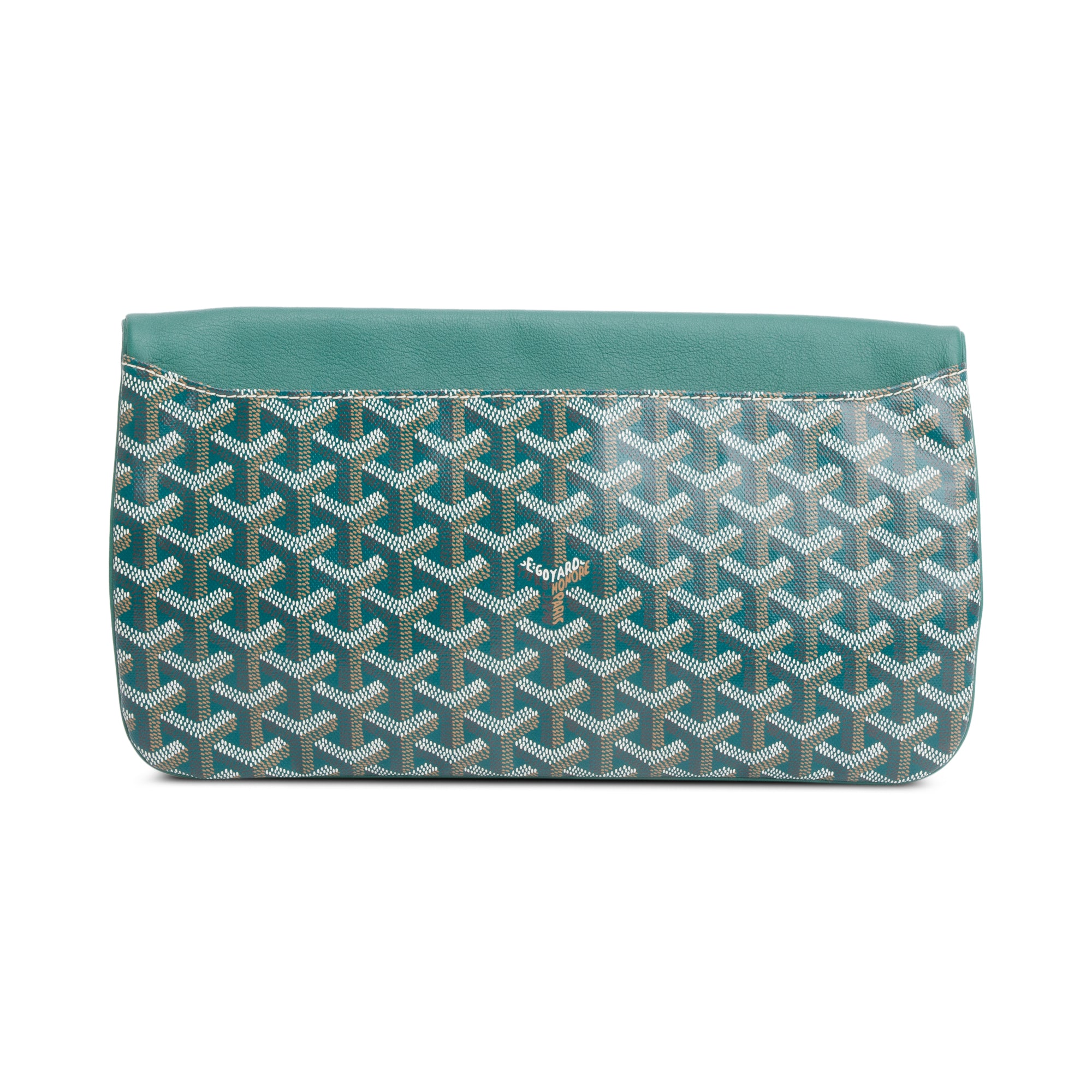 Goyard 2021 Green Leather & Goyaradine Canvas Sainte-Marie Foldable Clutch