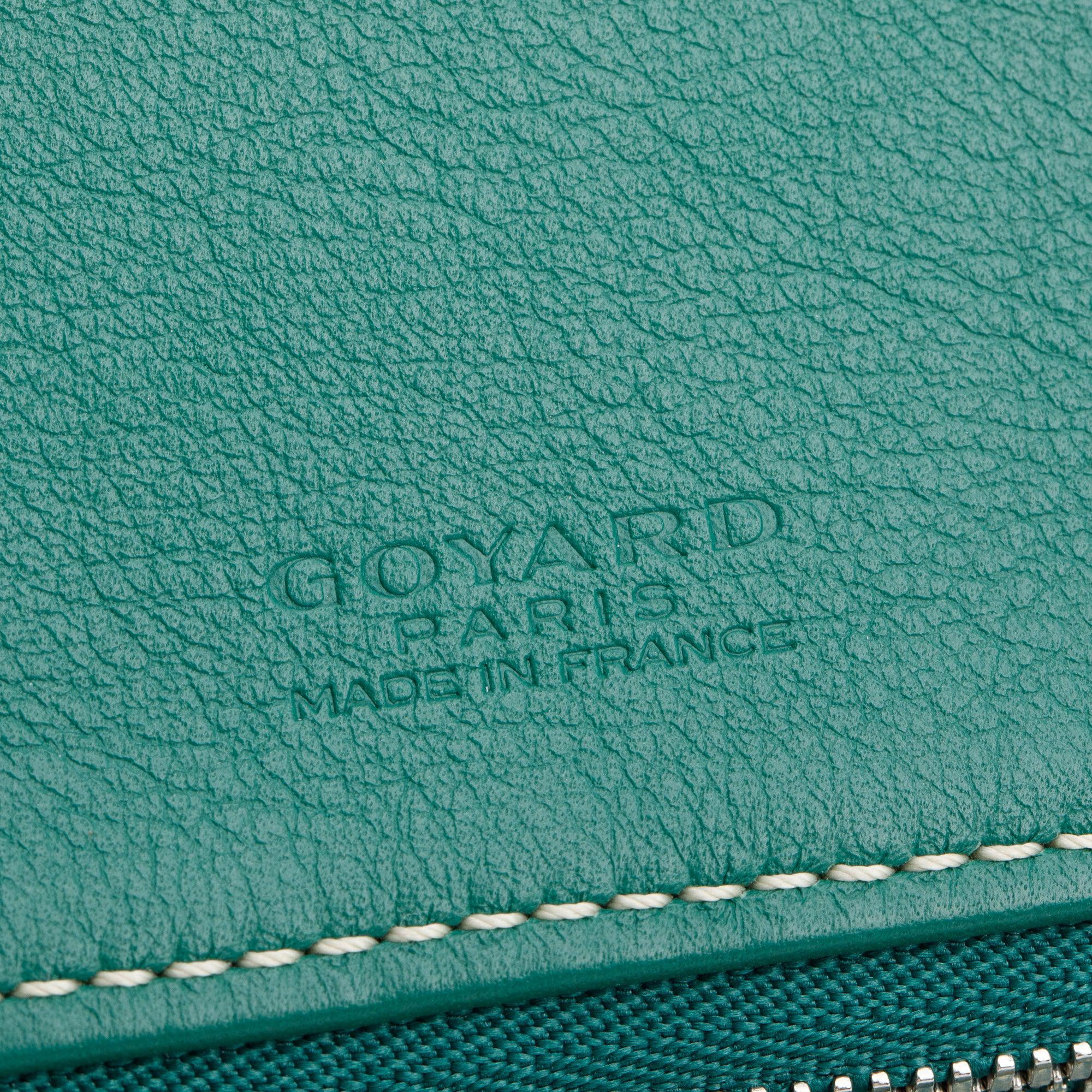 Goyard 2021 Green Leather & Goyaradine Canvas Sainte-Marie Foldable Clutch