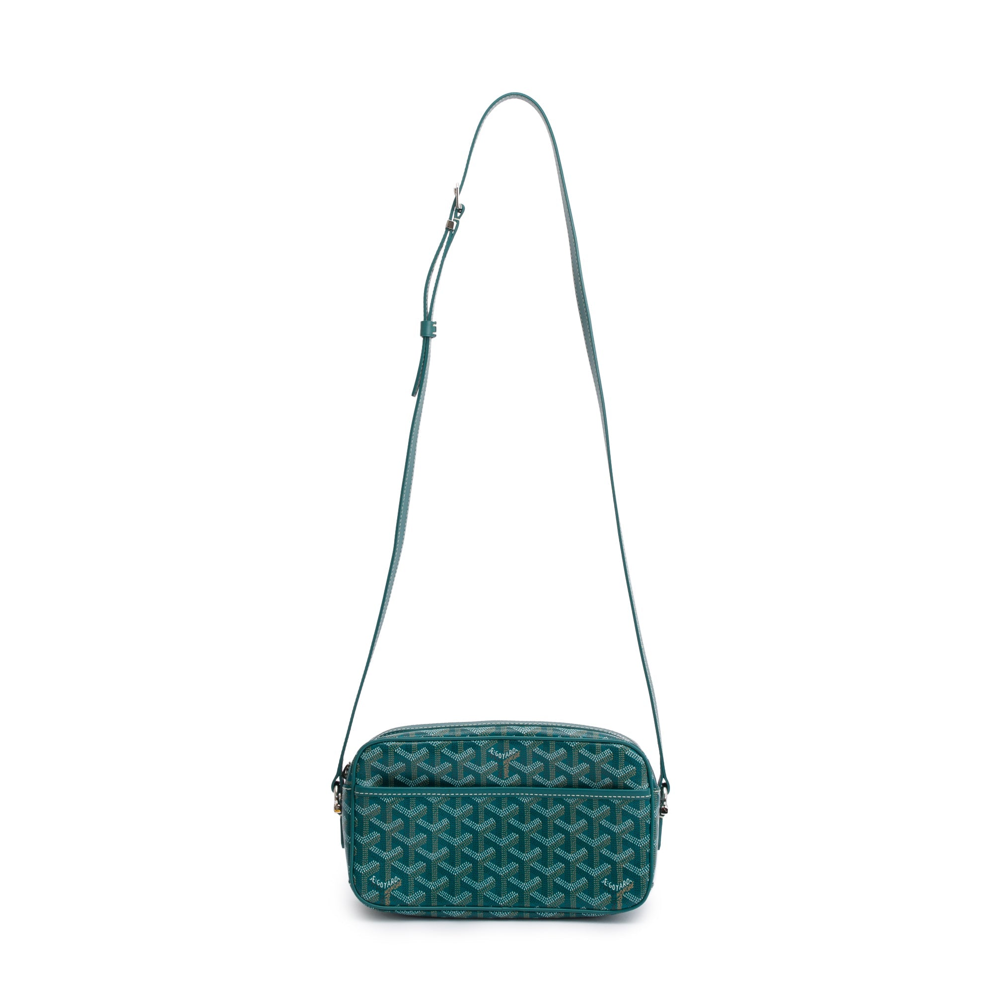 Goyard 2021 Green Leather & Monogram Canvas Sac Cap Vert Crossbody Bag