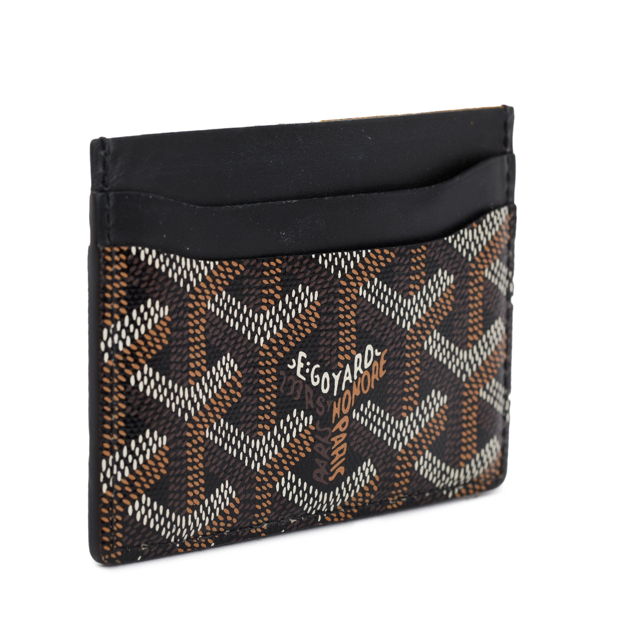 Goyard 2022 Black Leather & Coated Canvas Saint Sulpice Card Holder