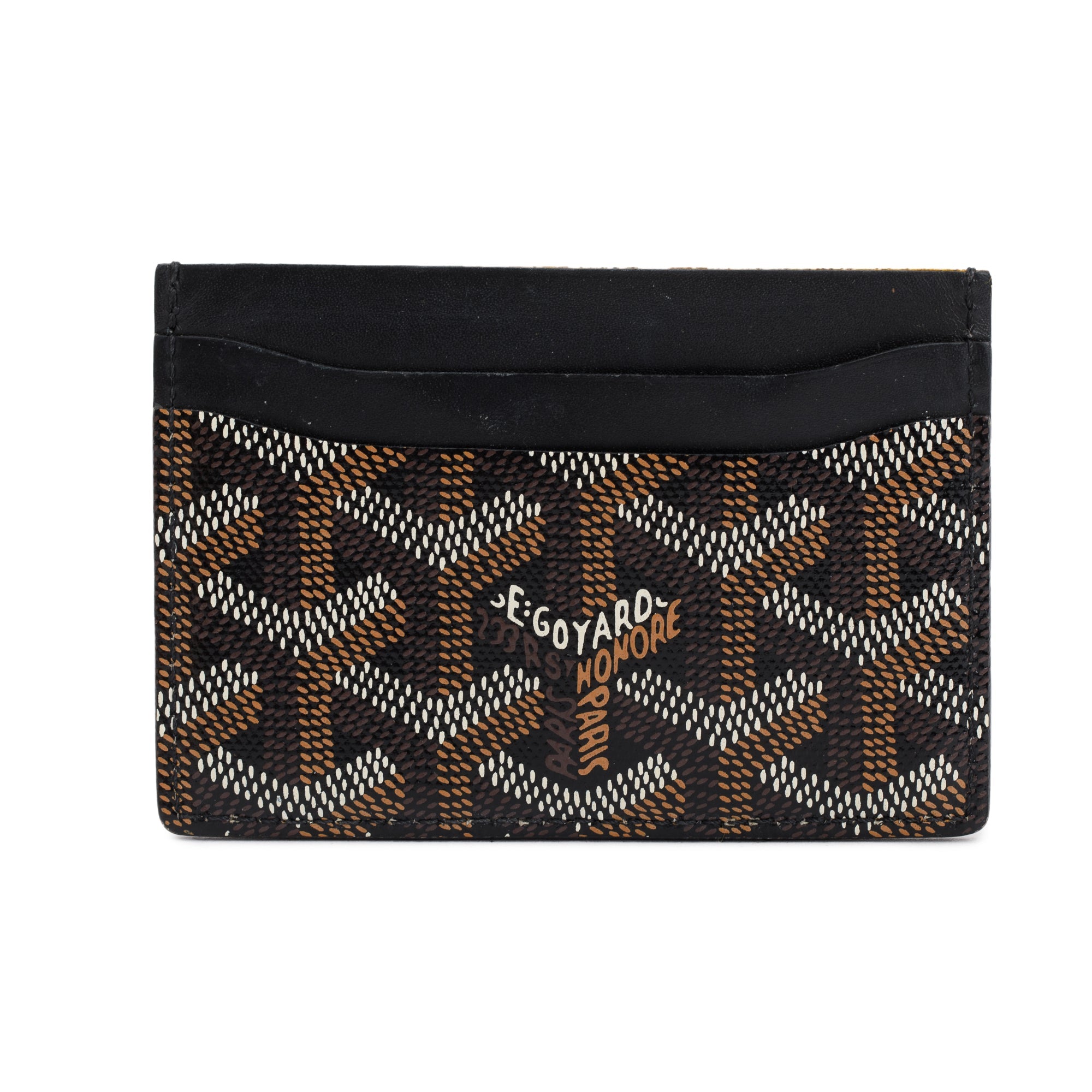 Goyard 2022 Black Leather & Coated Canvas Saint Sulpice Card Holder