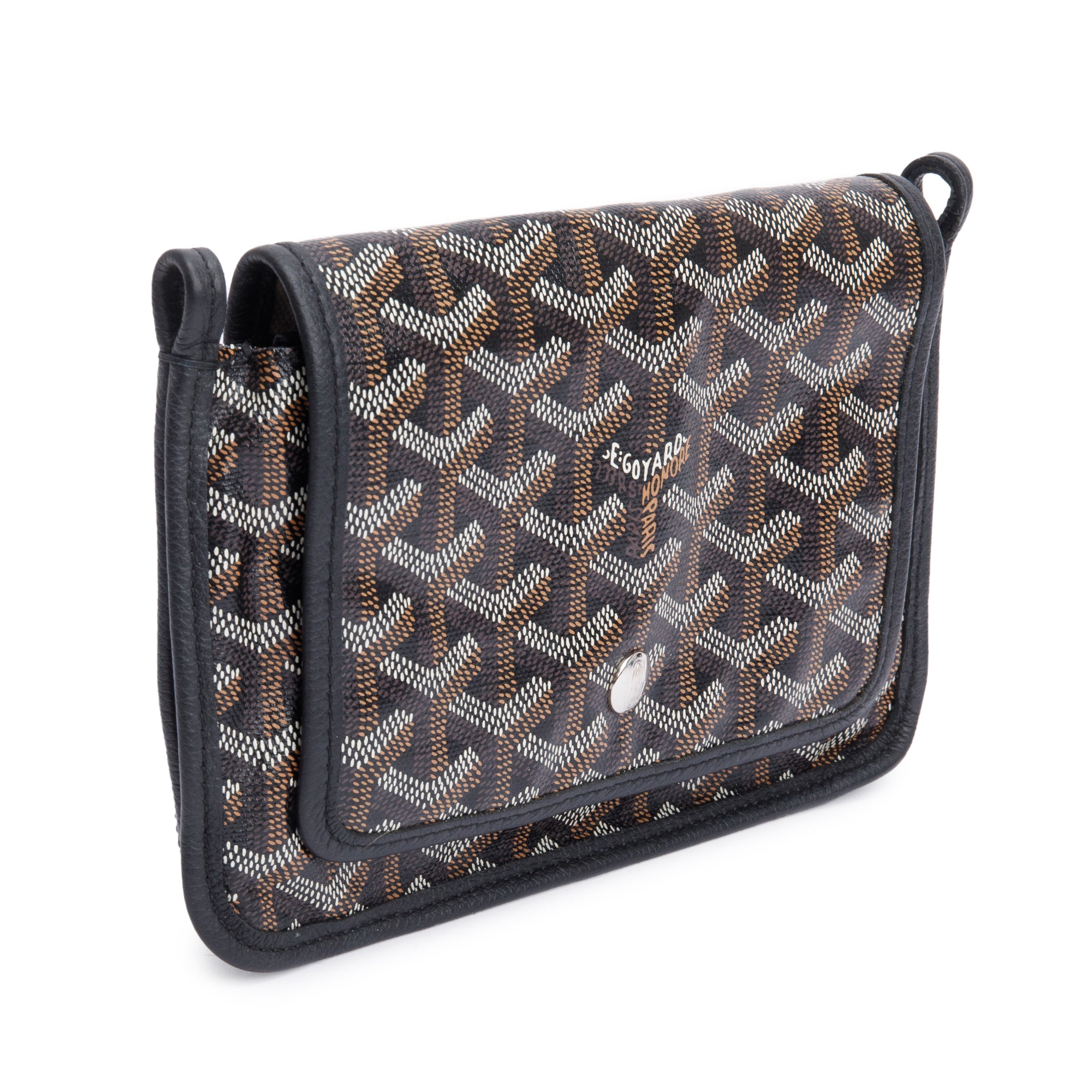 Goyard 2022 Black Monogram Coated Canvas Plumet Crossbody Bag