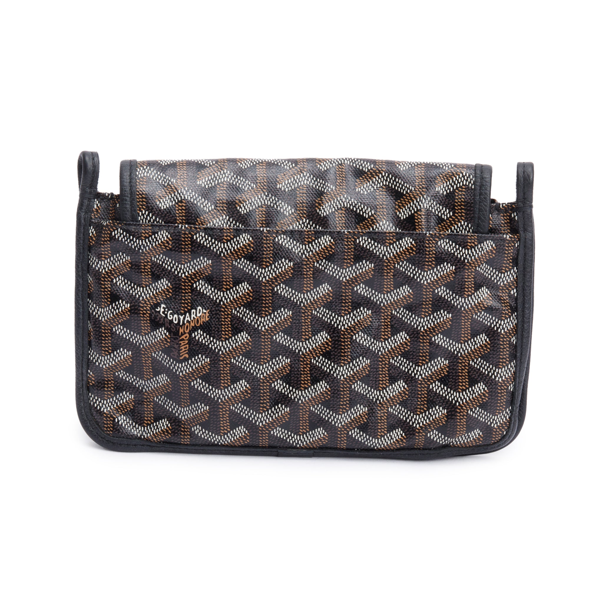 Goyard 2022 Black Monogram Coated Canvas Plumet Crossbody Bag