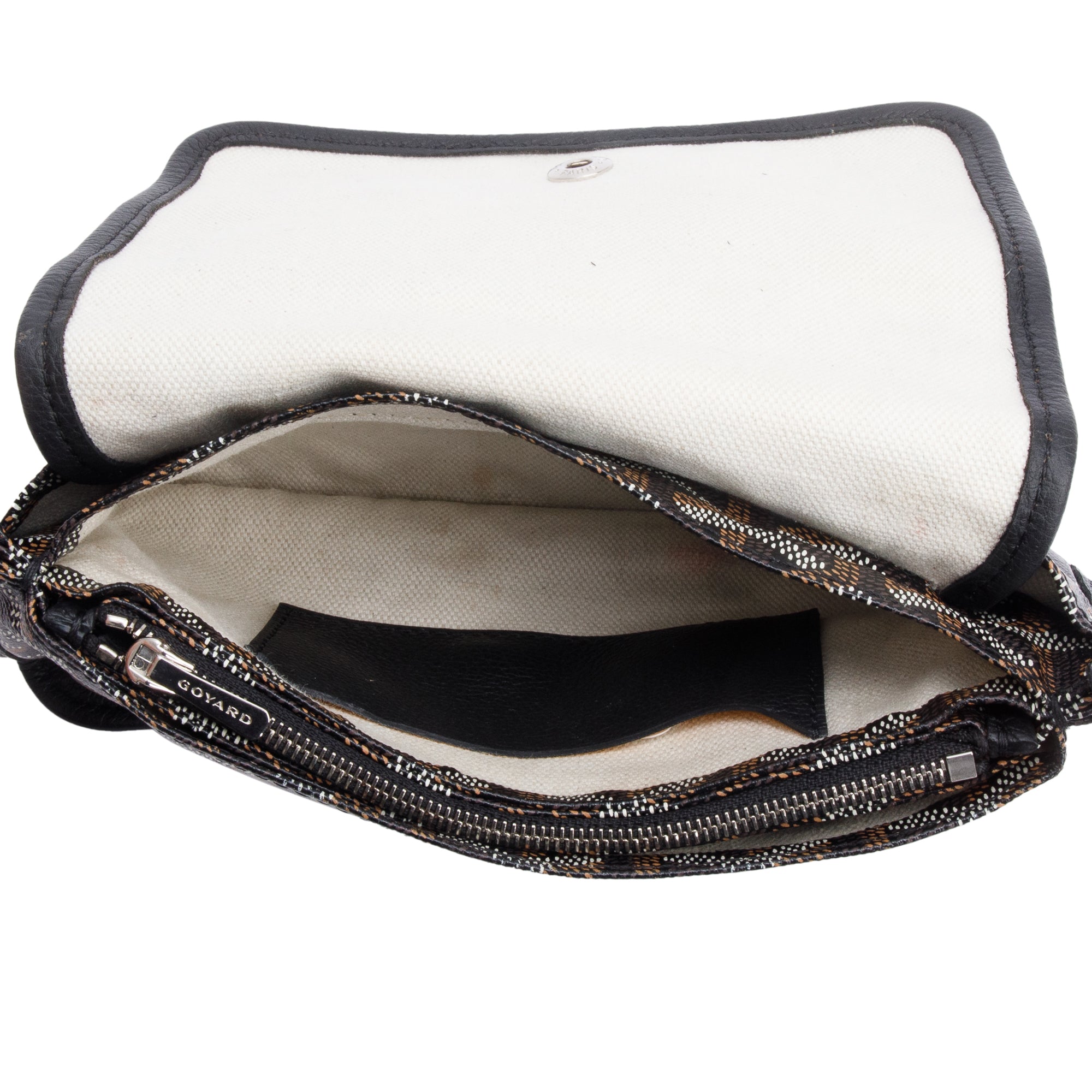 Goyard 2022 Black Monogram Coated Canvas Plumet Crossbody Bag