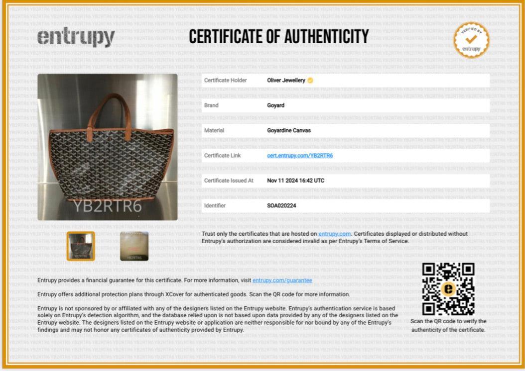 Goyard 2022 Brown/Black Coated Canvas Reversible Anjou PM w/ Pouch