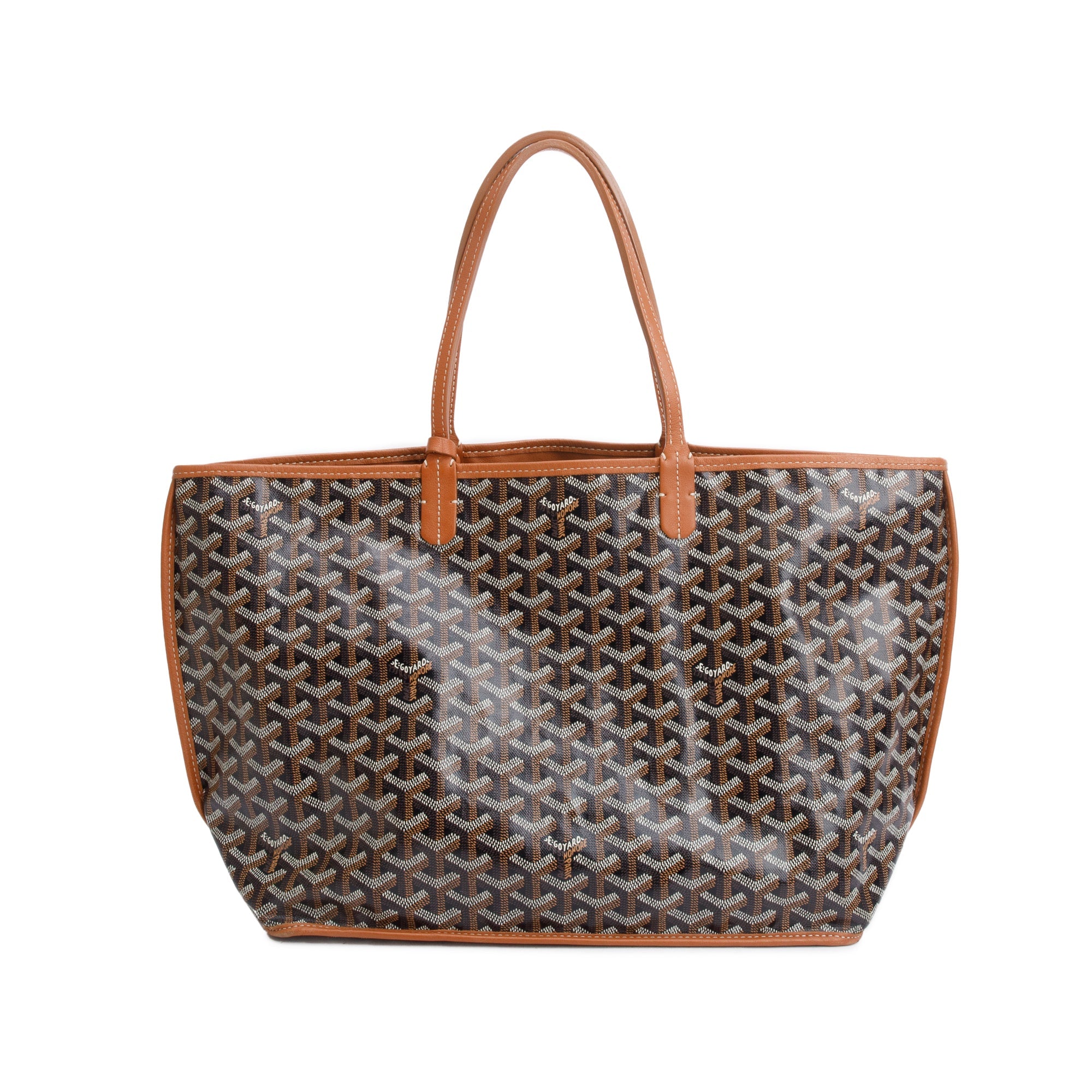 Goyard 2022 Brown/Black Coated Canvas Reversible Anjou PM w/ Pouch