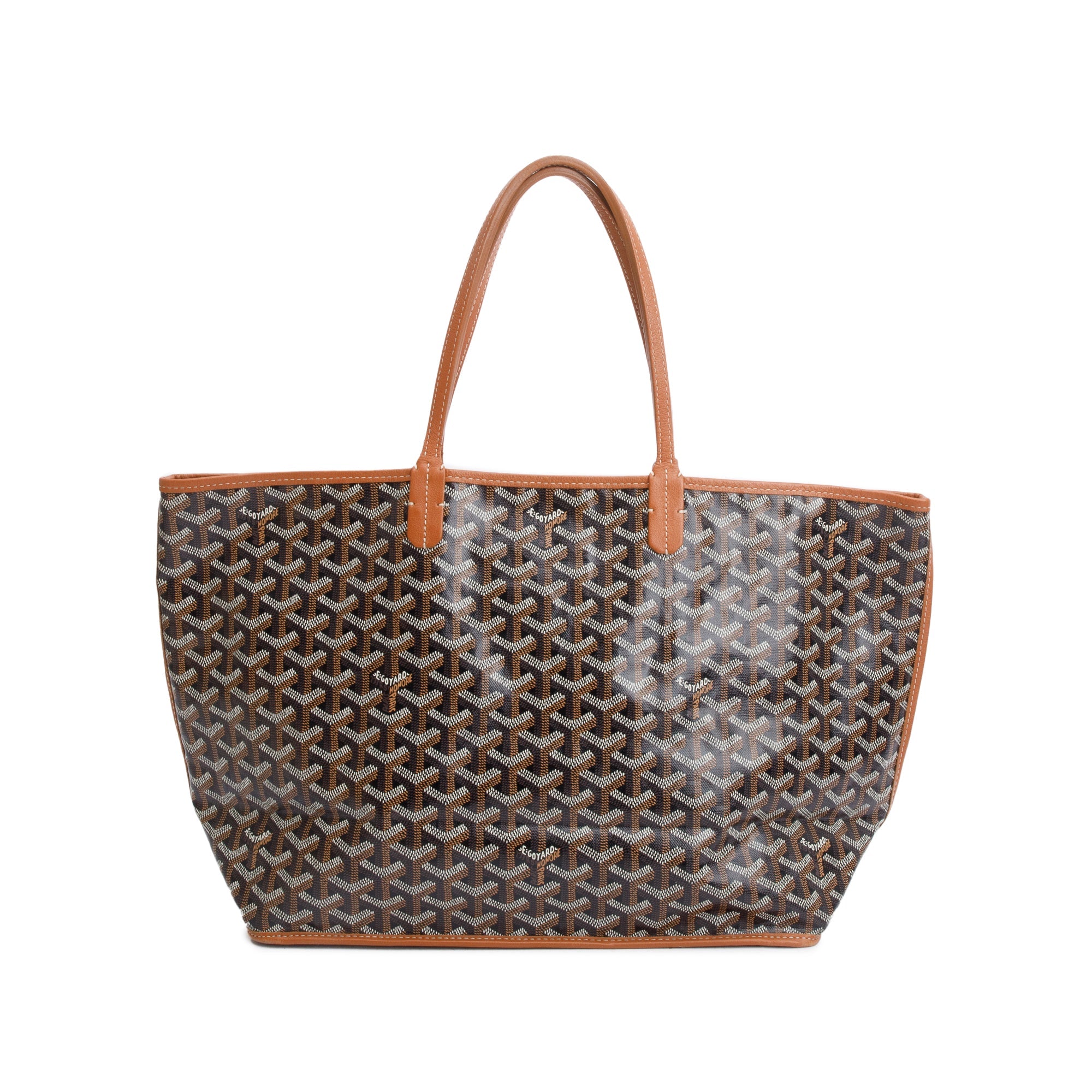 Goyard 2022 Brown/Black Coated Canvas Reversible Anjou PM w/ Pouch