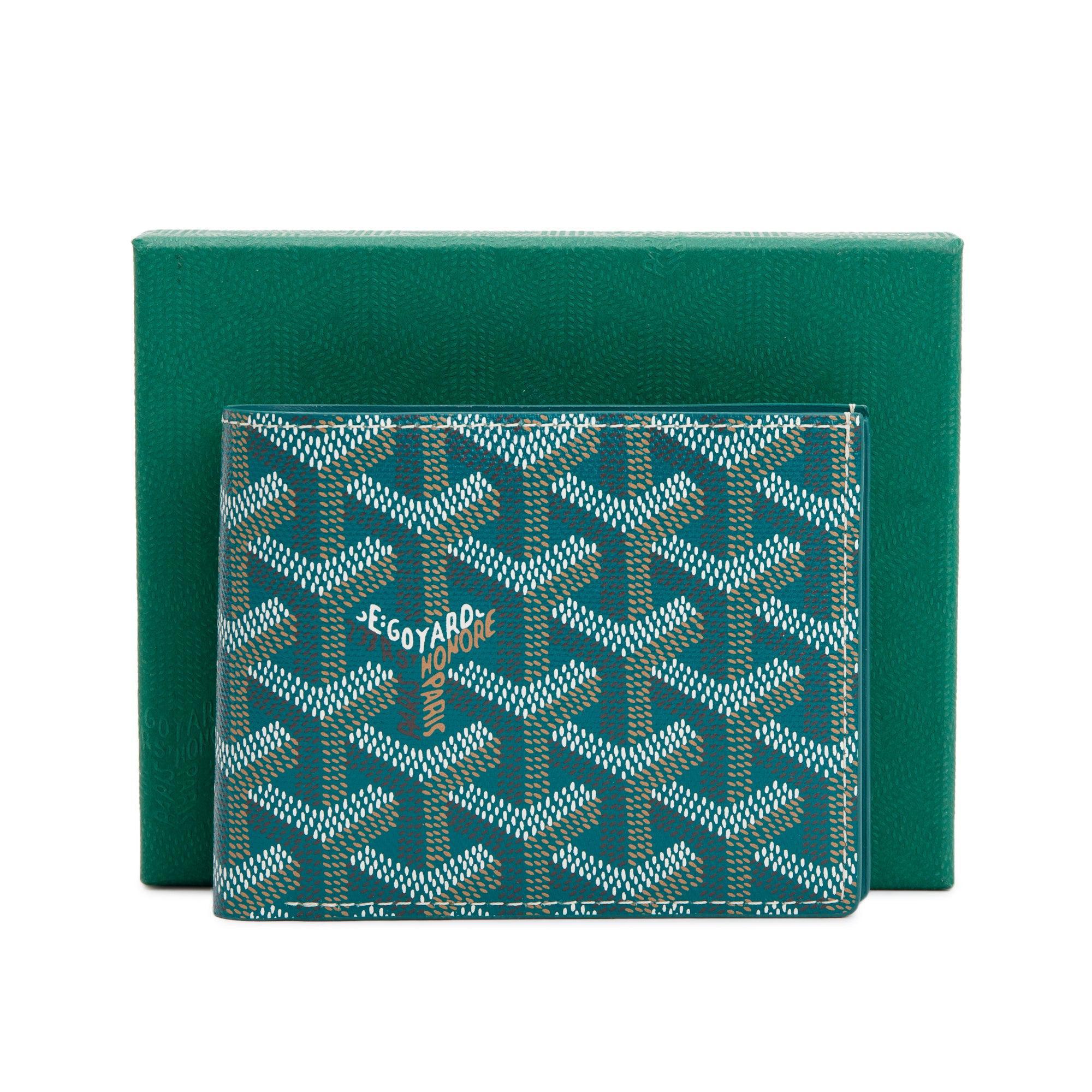 Goyard 2022 Green Goyardine Victorie Bifold Wallet w/ Box