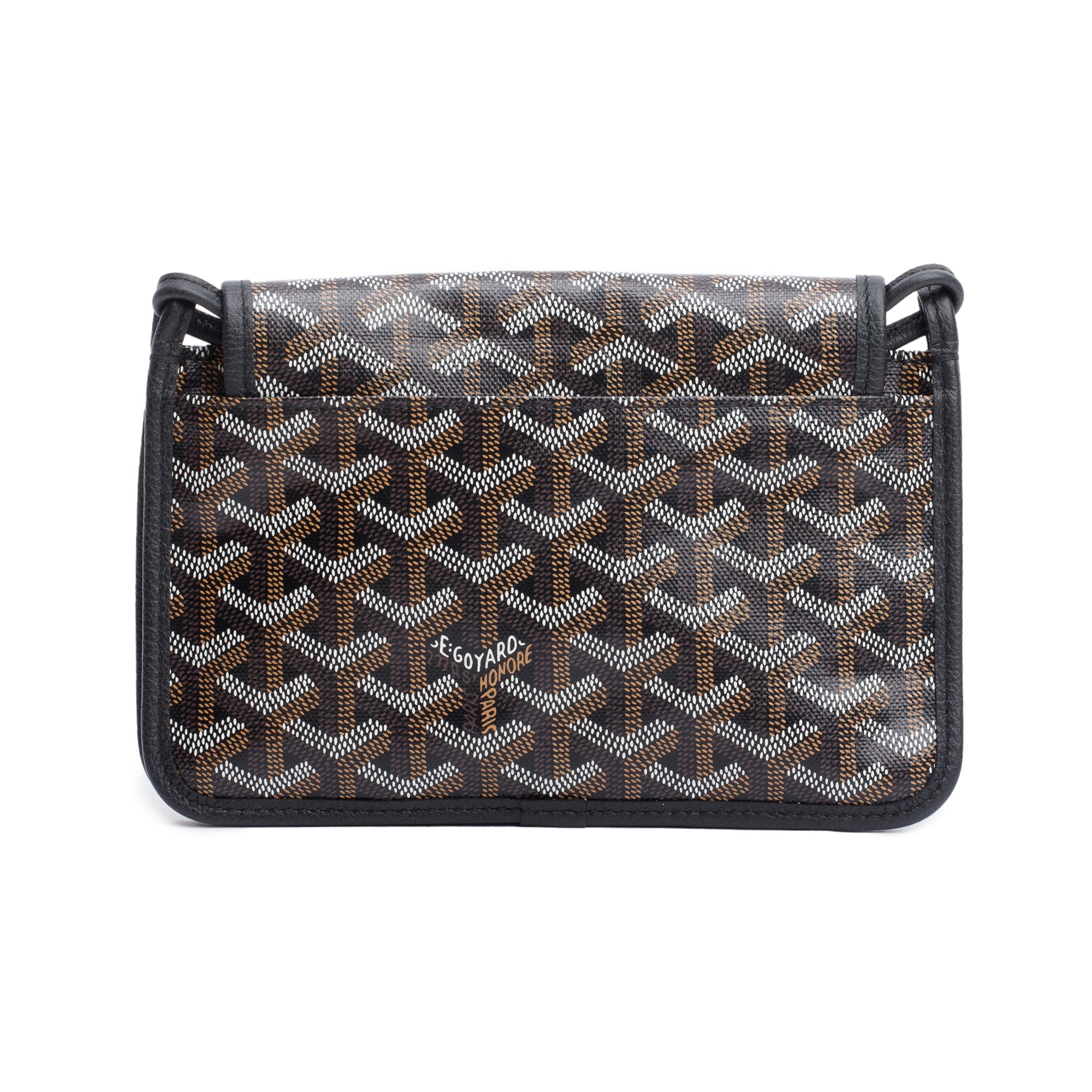 Goyard 2023 Black Monogram Coated Canvas Plumet Crossbody Bag