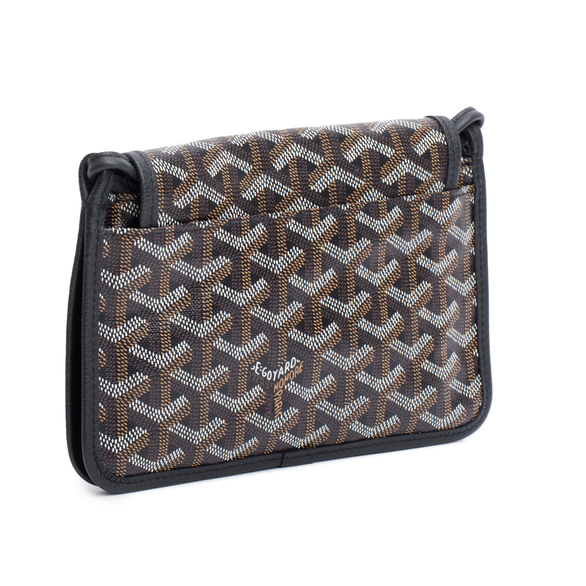 Goyard 2023 Black Monogram Coated Canvas Plumet Crossbody Bag