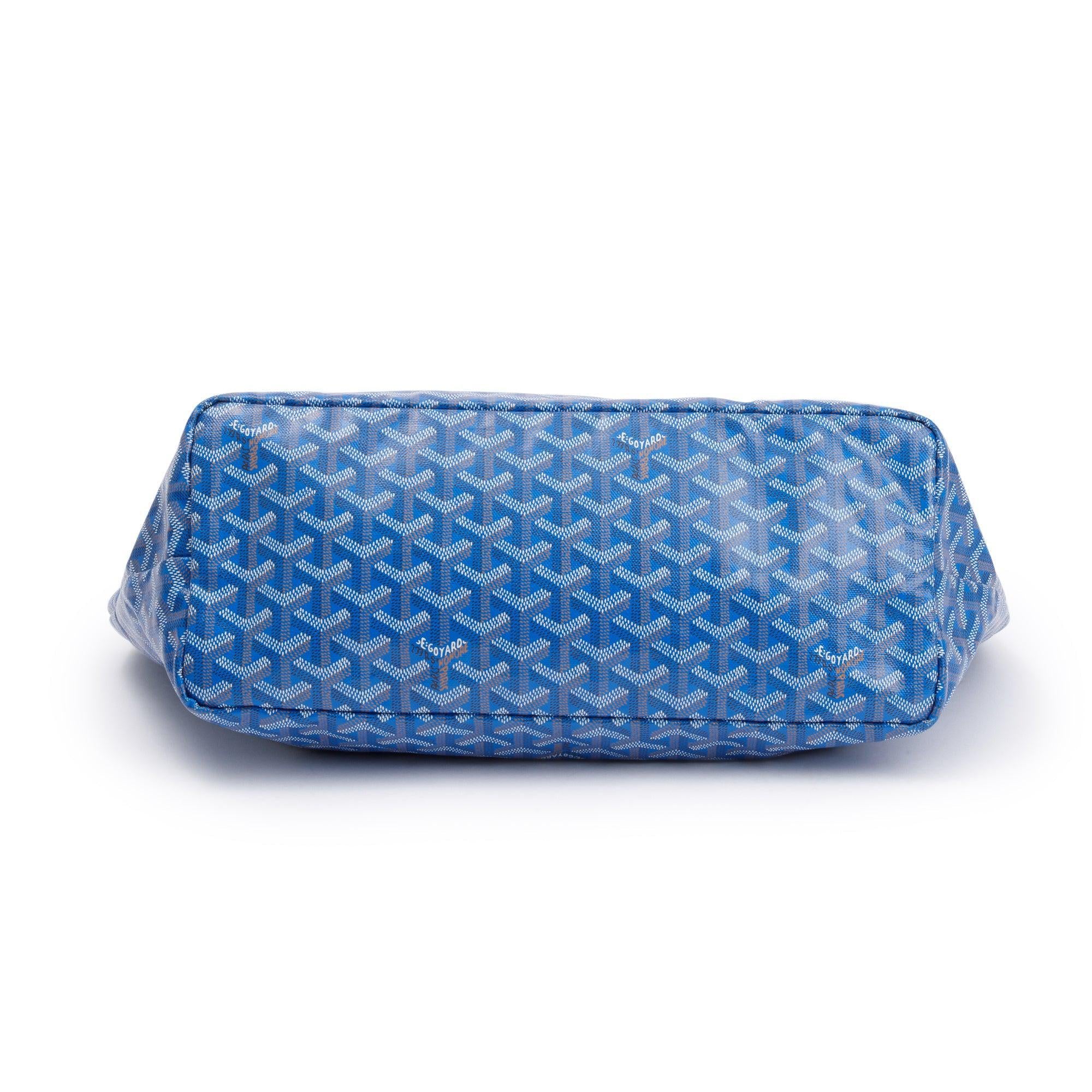 Goyard 2023 Blue Monogram Canvas Saint Louis Tote PM w/ Pouch