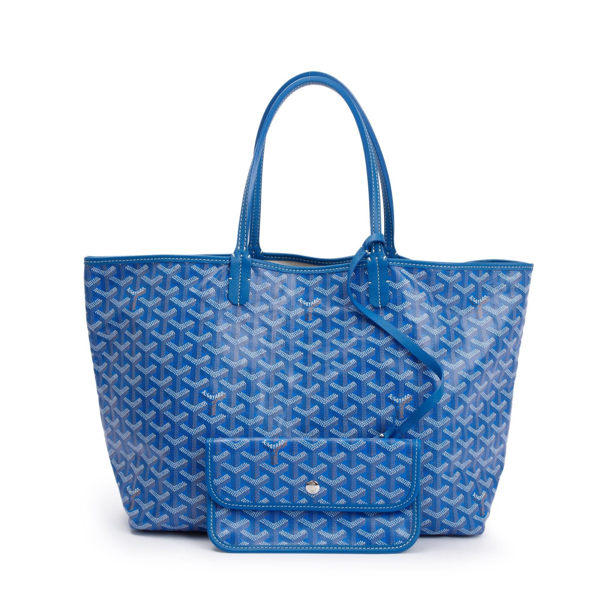 Goyard 2023 Blue Monogram Canvas Saint Louis Tote PM w/ Pouch